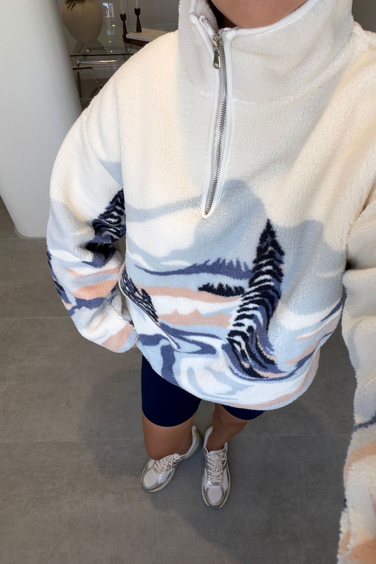 PREMİUM DESENLİ POLAR- MAVİ
