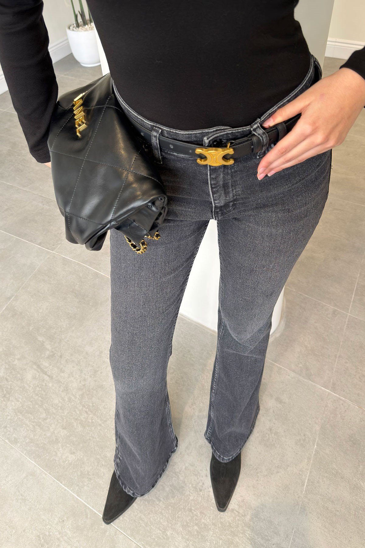Premium İspanyol Paça Jean- FÜME