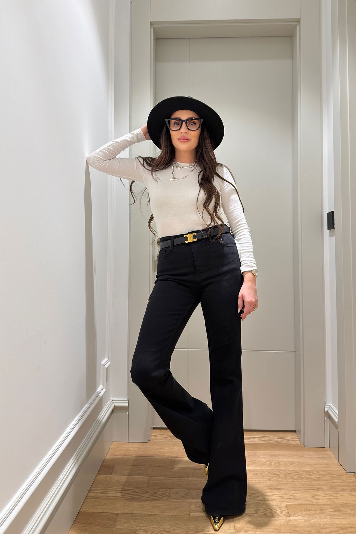 Premium İspanyol Paça Jean- SİYAH