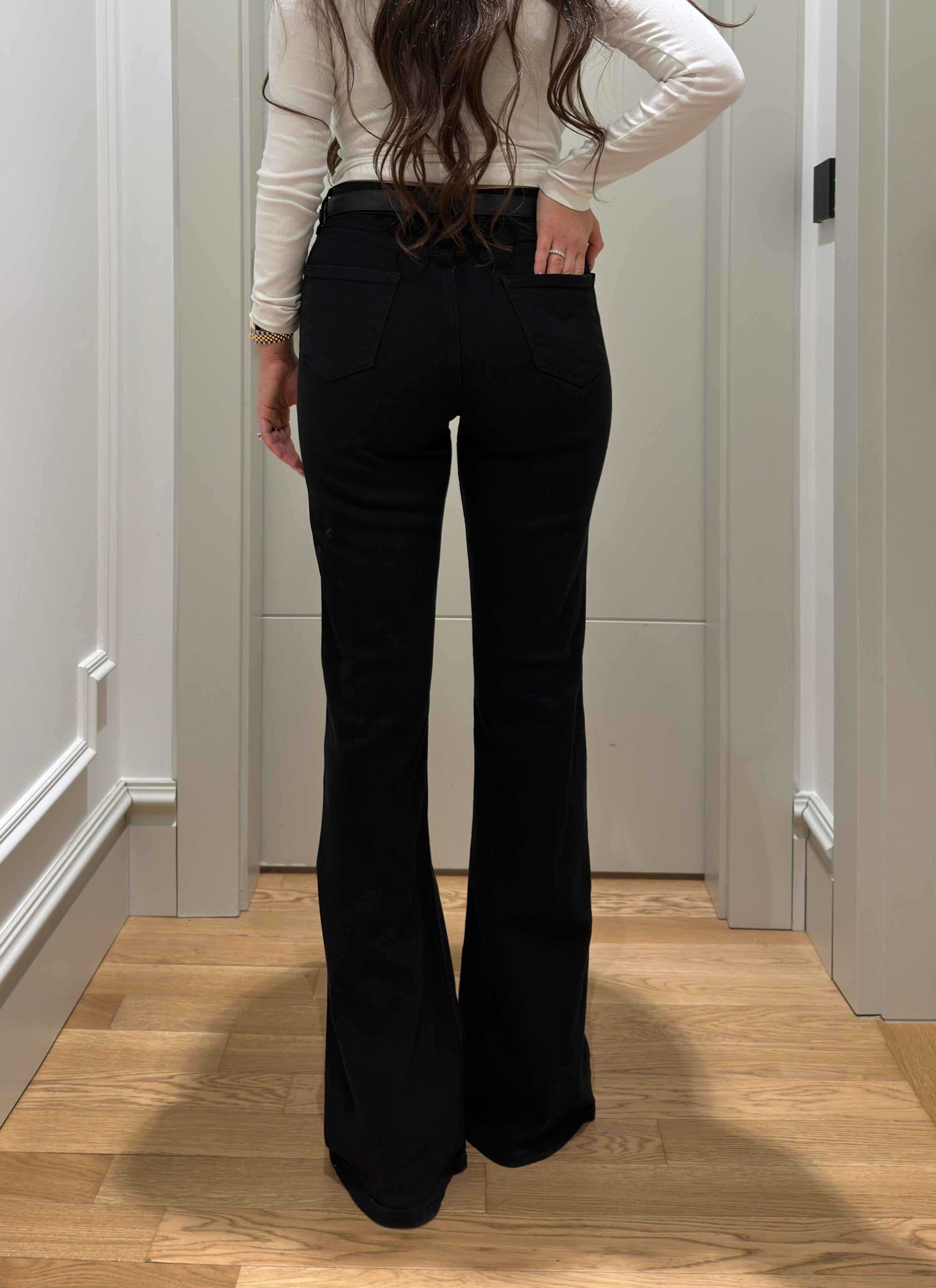 Premium İspanyol Paça Jean- SİYAH