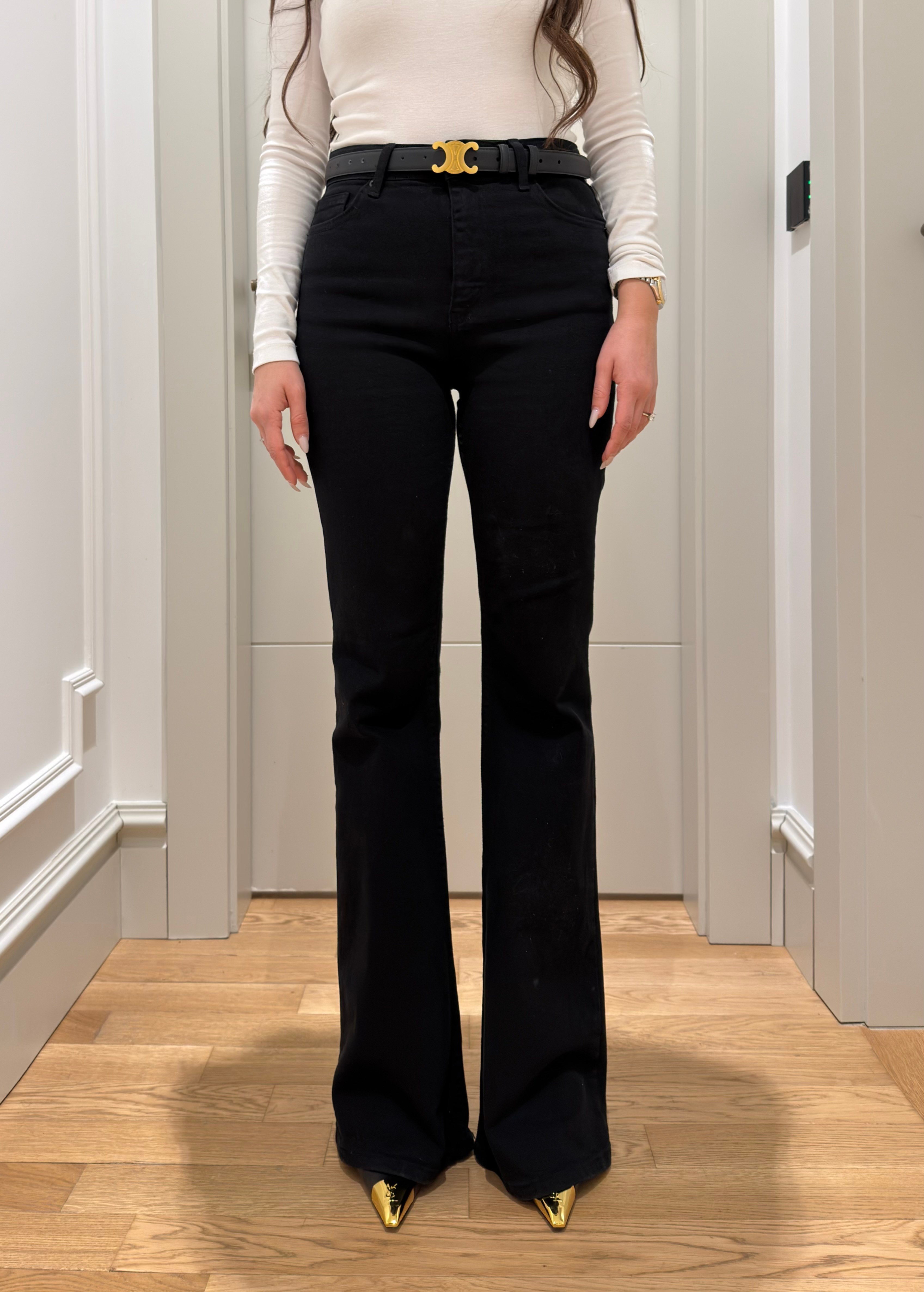 Premium İspanyol Paça Jean- SİYAH