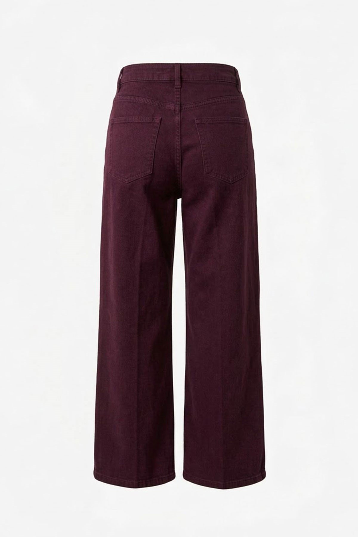 Premium Kemerli Flare Jean- BORDO