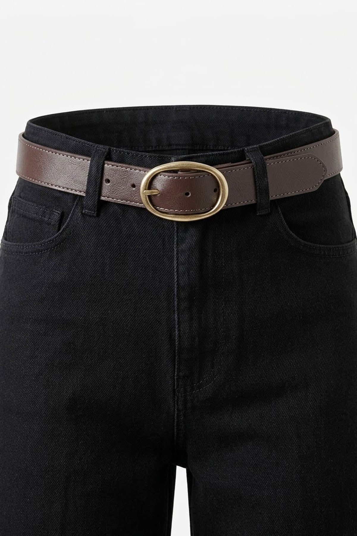 Premium Kemerli Flare Jean- SİYAH