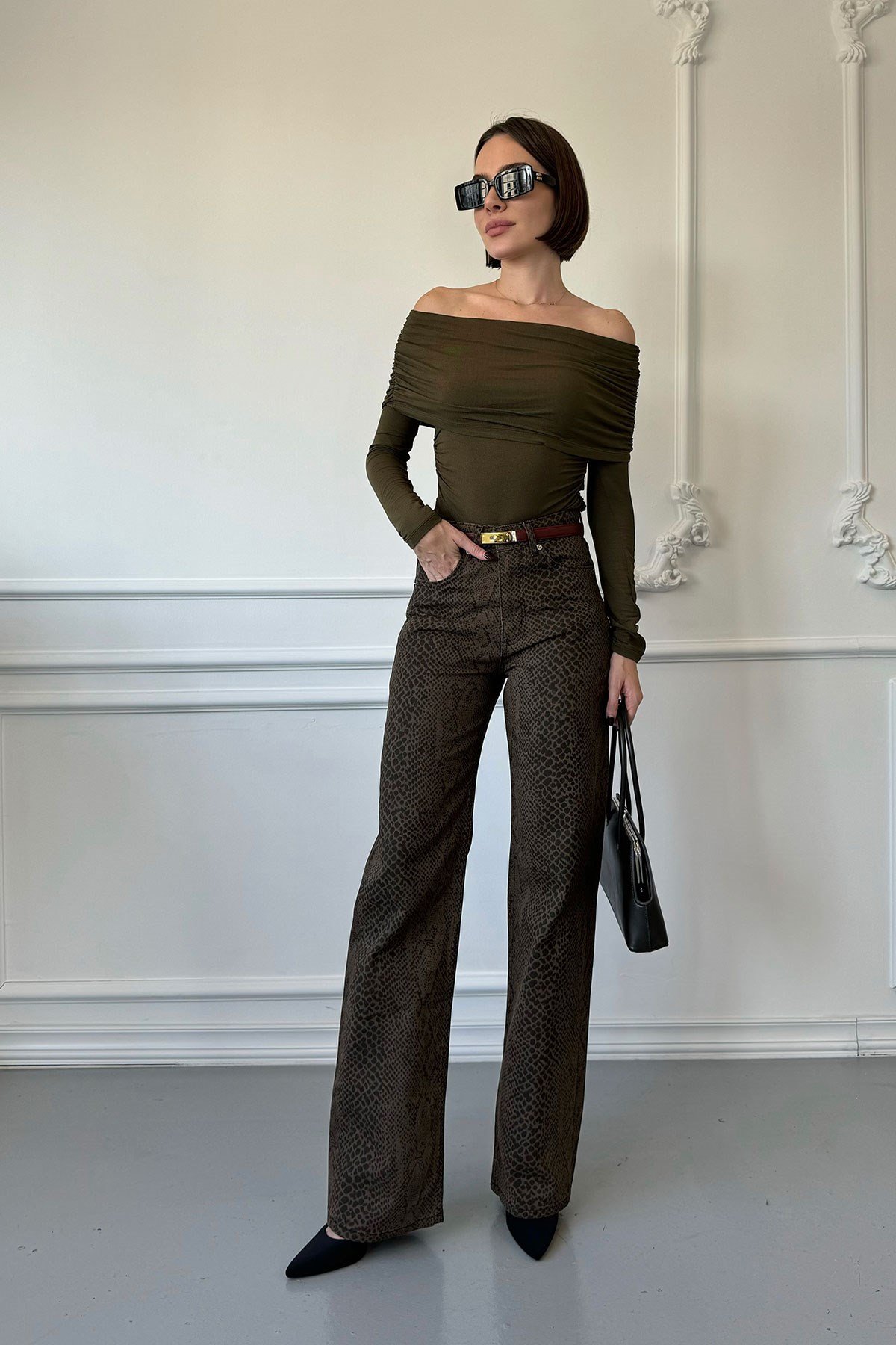 Premium Leopar Pantolon- HAKİ