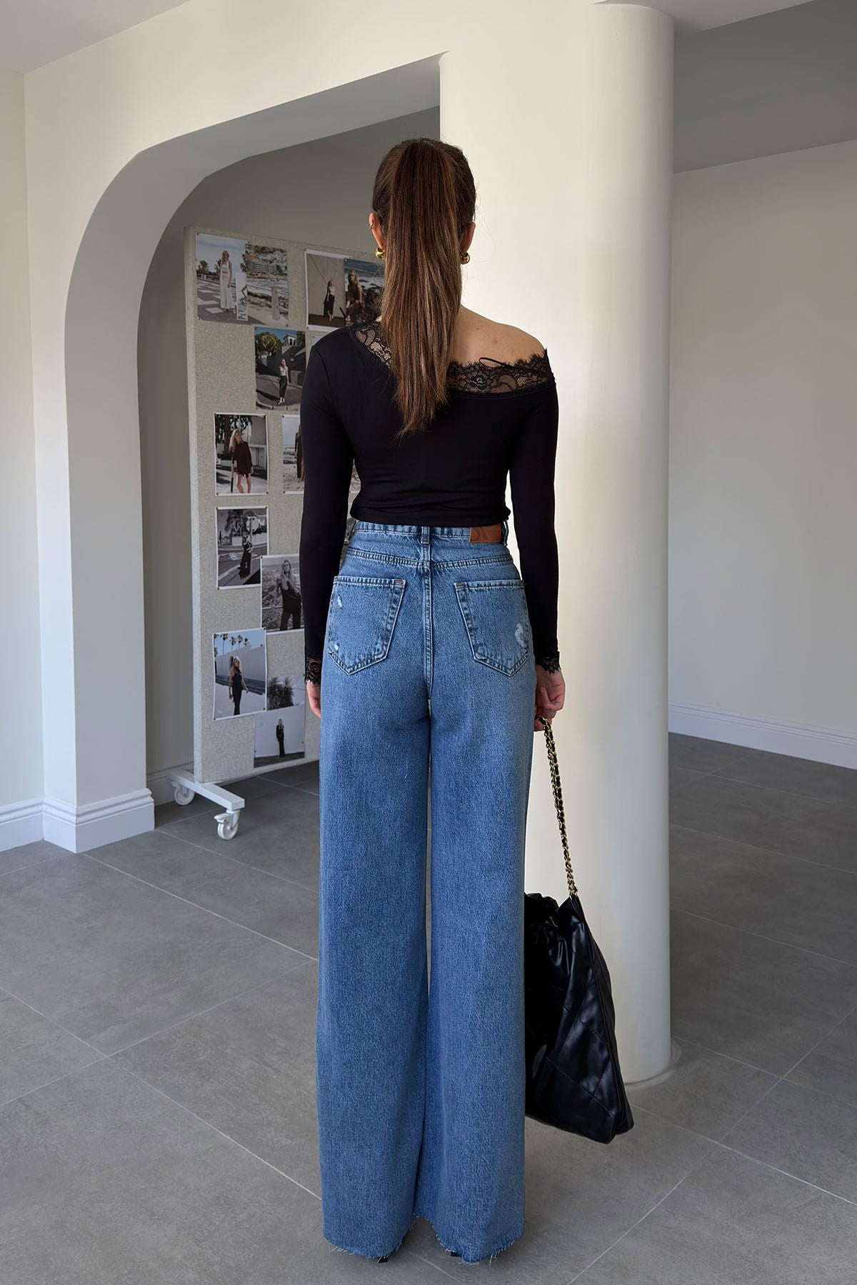 Premium Wide Leg Jean- MAVİ