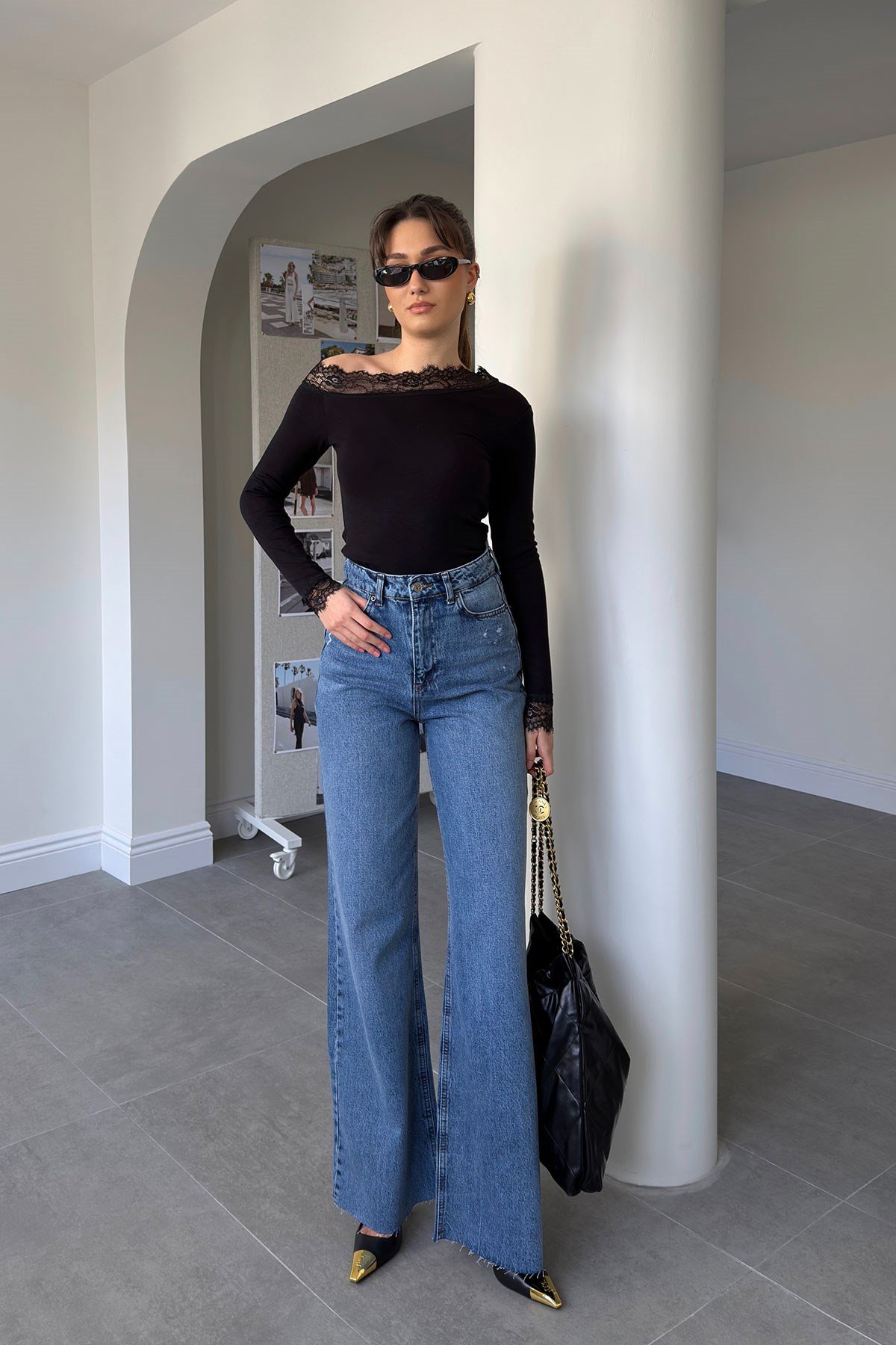 Premium Wide Leg Jean- MAVİ