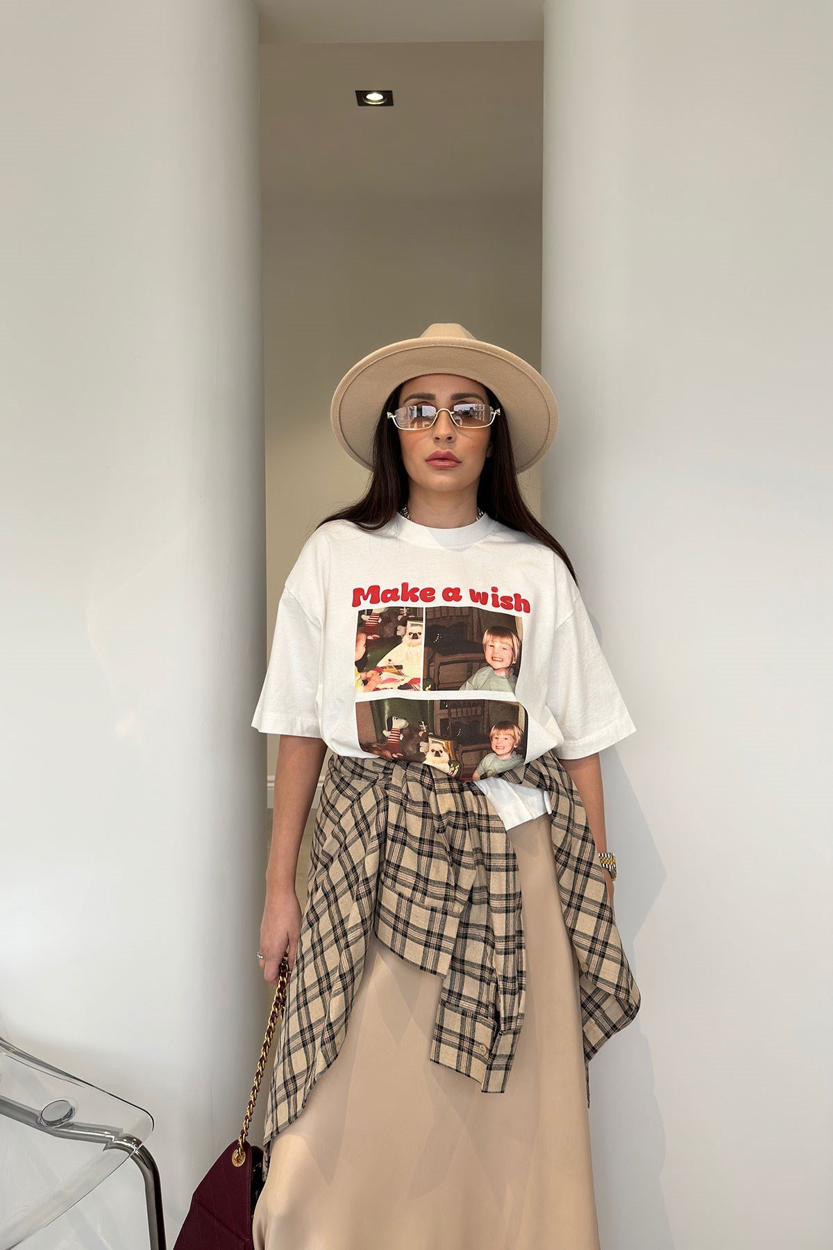 Premium Yeni Sezon Baskılı T-Shirt- EKRU