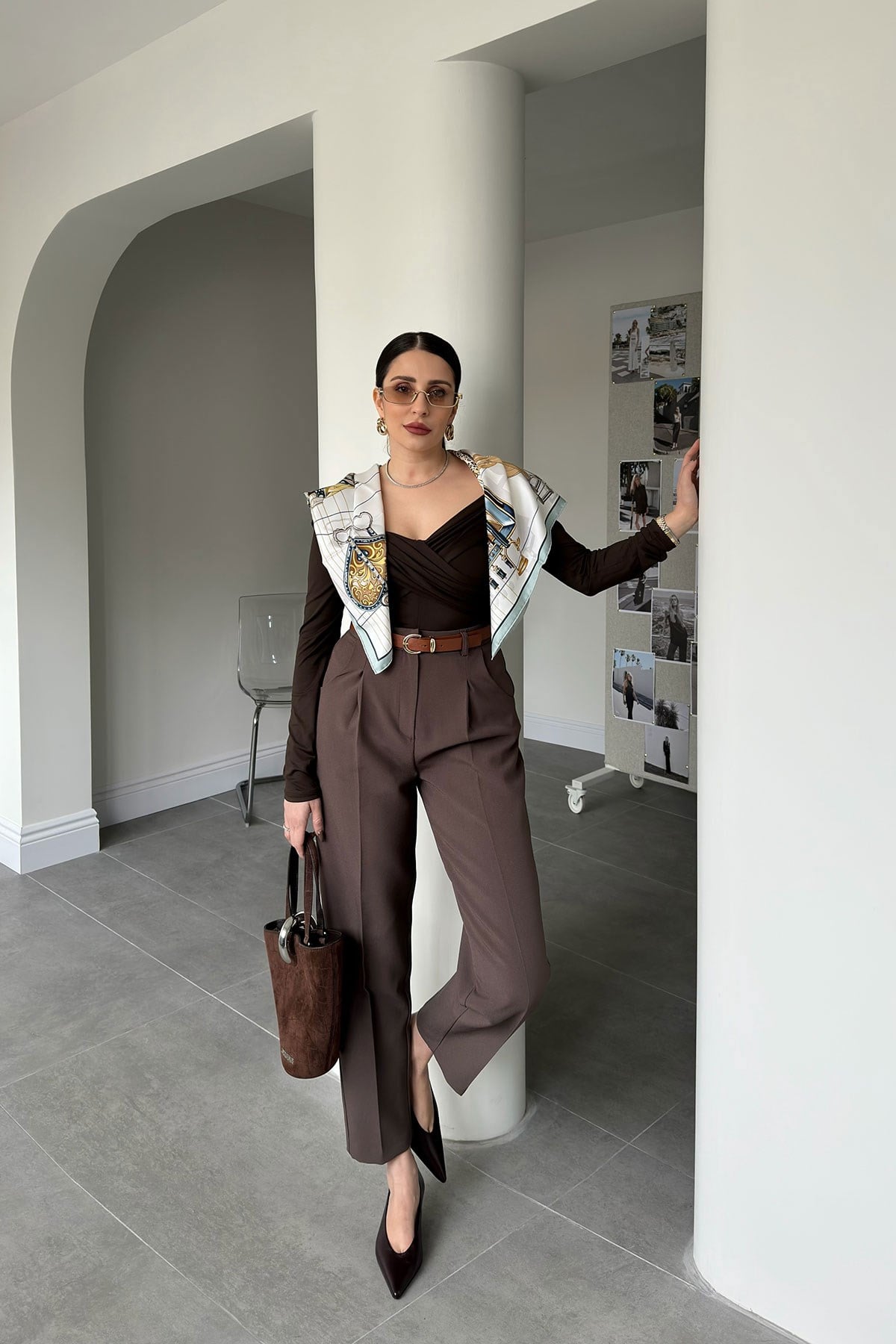 Premium Yeni Sezon Kemerli Havuç Pantolon- KAHVERENGİ