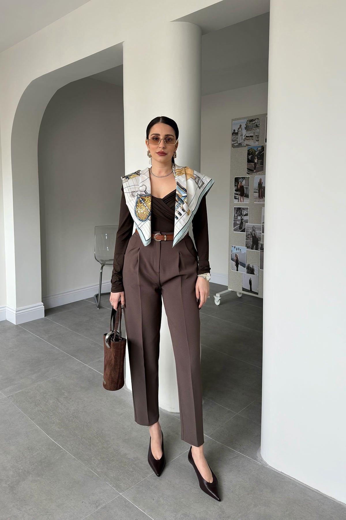 Premium Yeni Sezon Kemerli Havuç Pantolon- KAHVERENGİ
