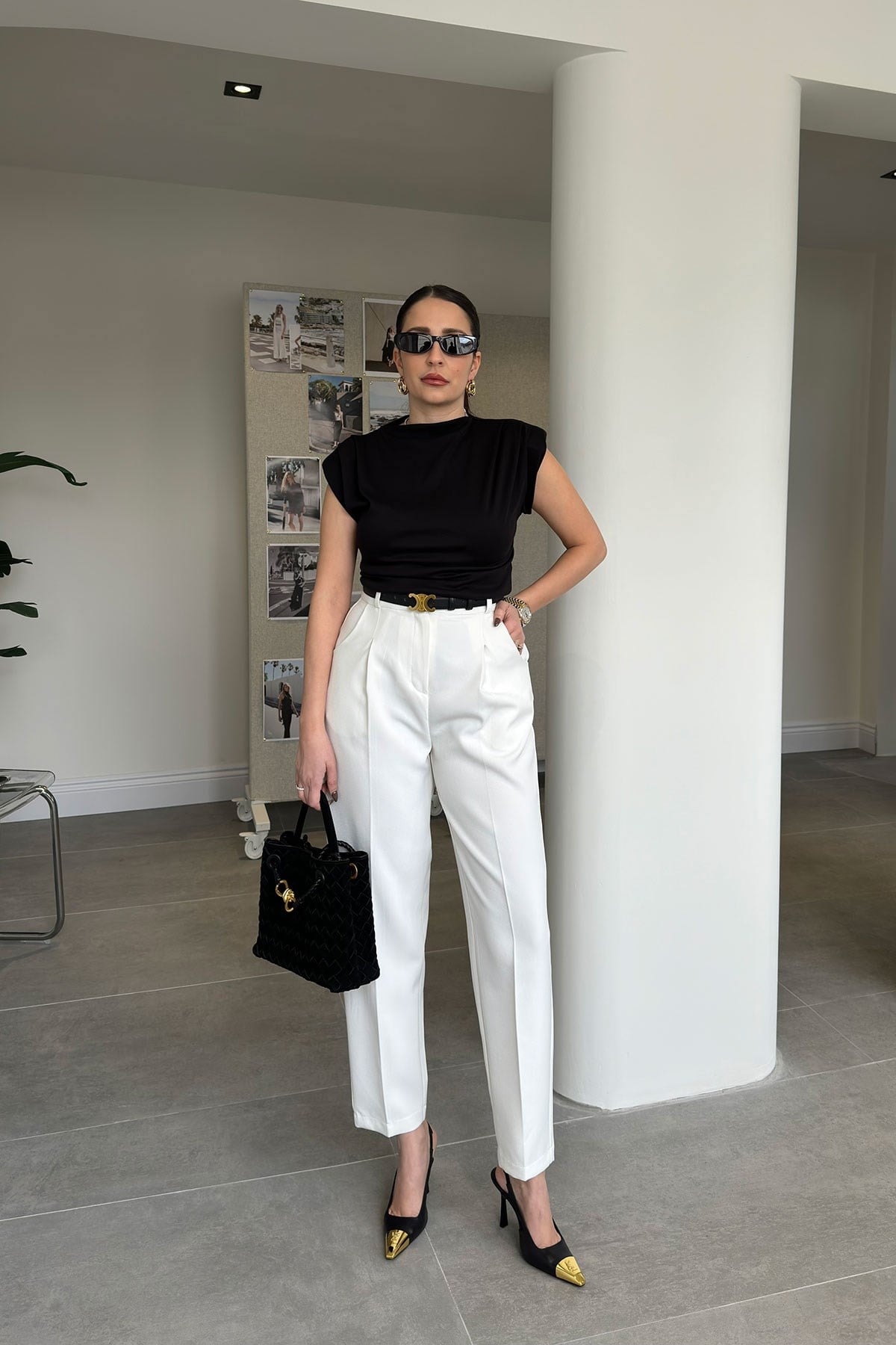 Premium Yeni Sezon Kemerli Havuç Pantolon- BEYAZ