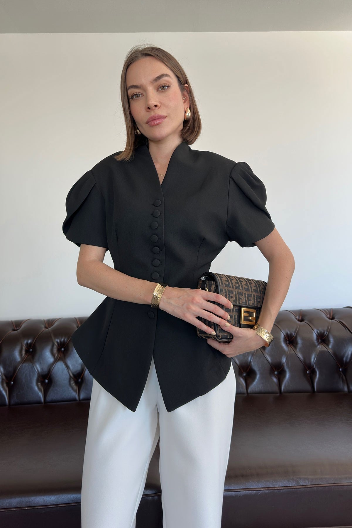 Prenses Kol Premium Ceket- SİYAH