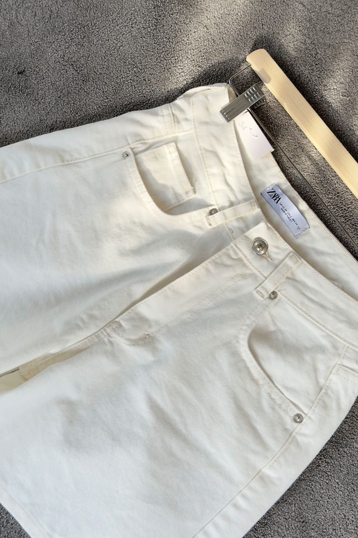 Regular Premium Denim Şort- BEYAZ