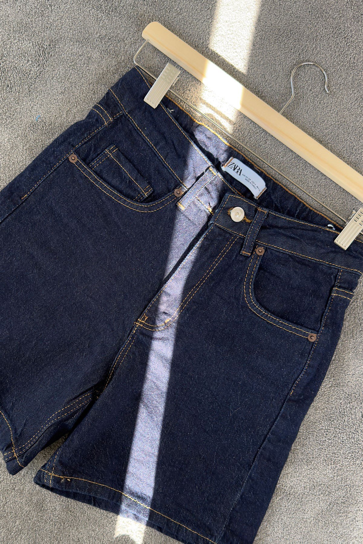 Regular Premium Denim Şort- KOYU LACİVERT