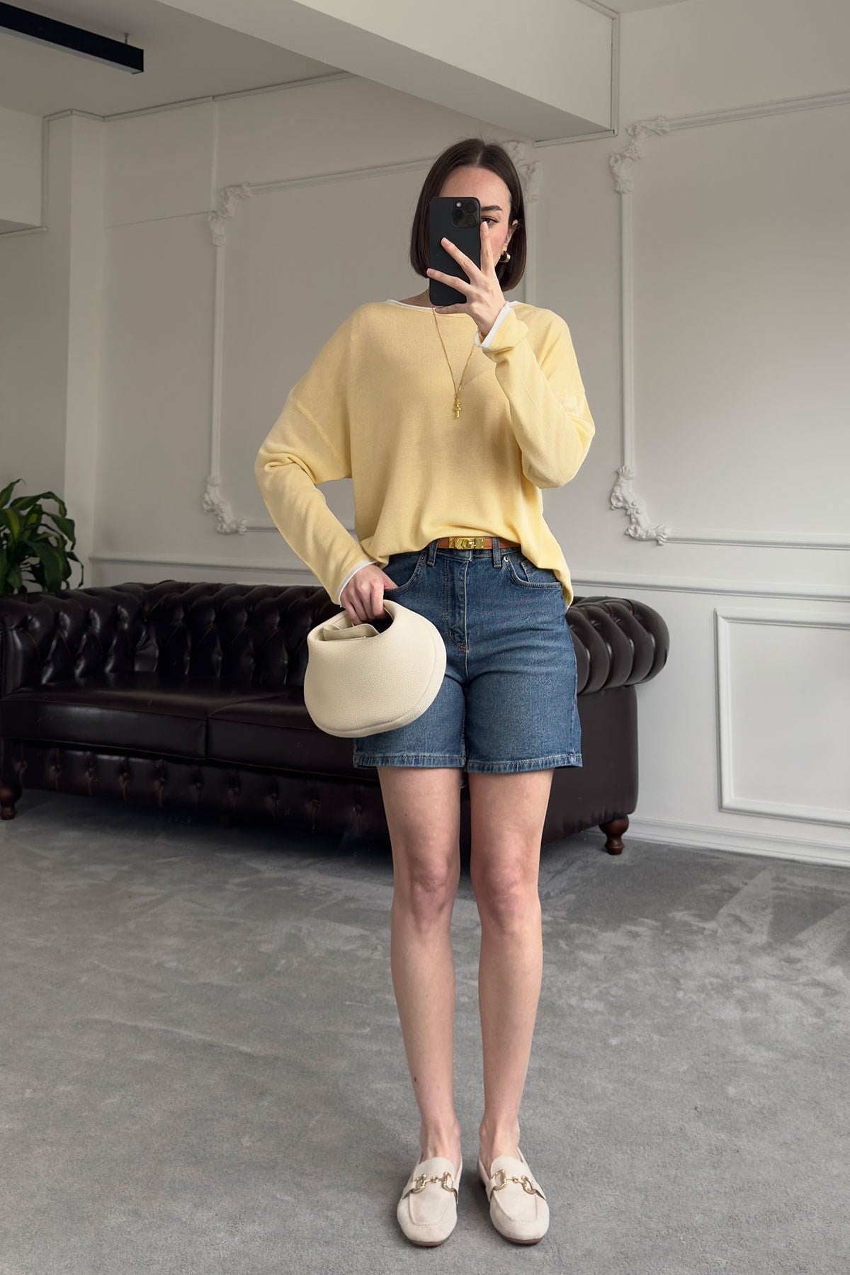 Regular Premium Denim Şort- MAVİ