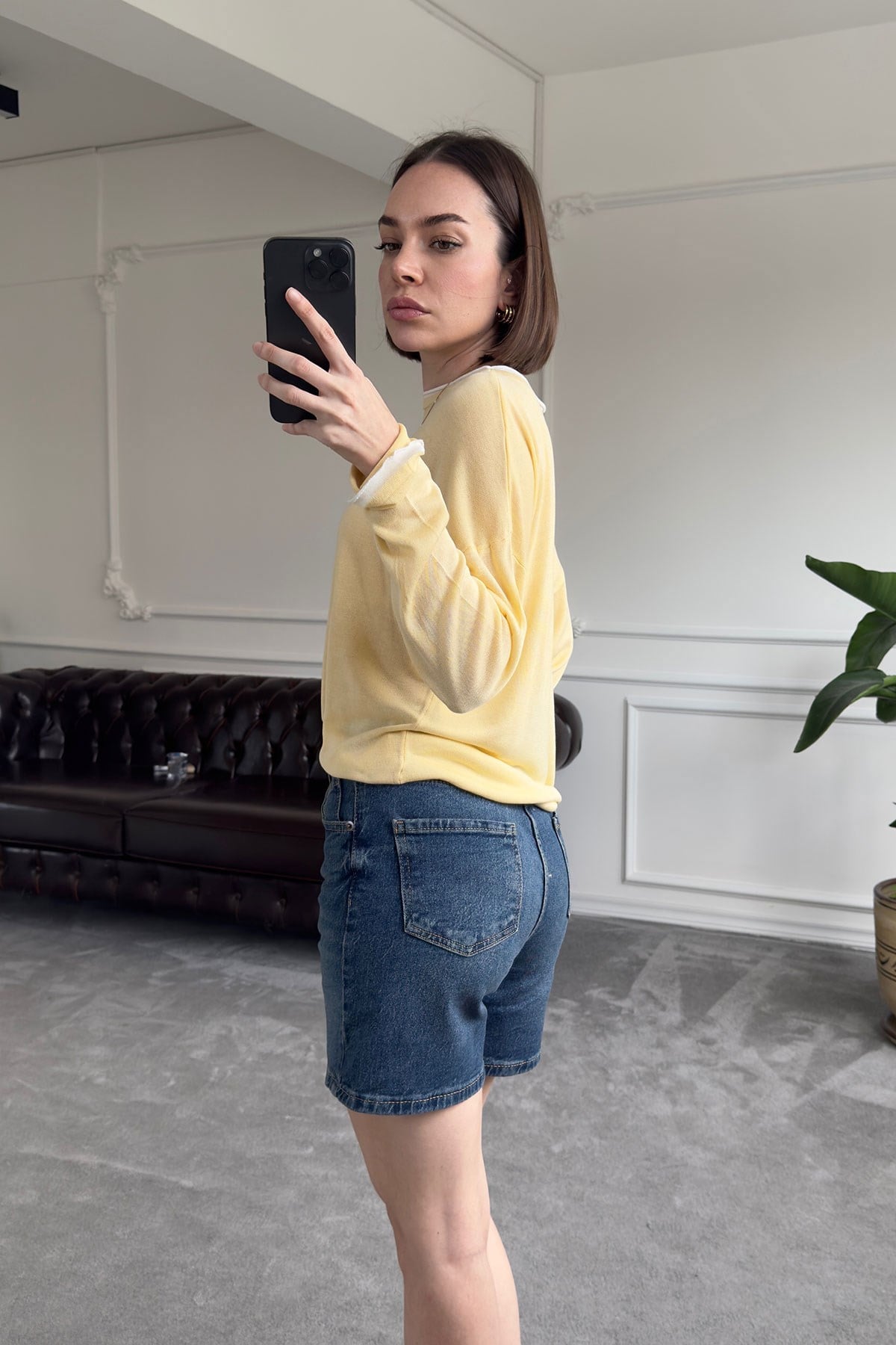 Regular Premium Denim Şort- MAVİ