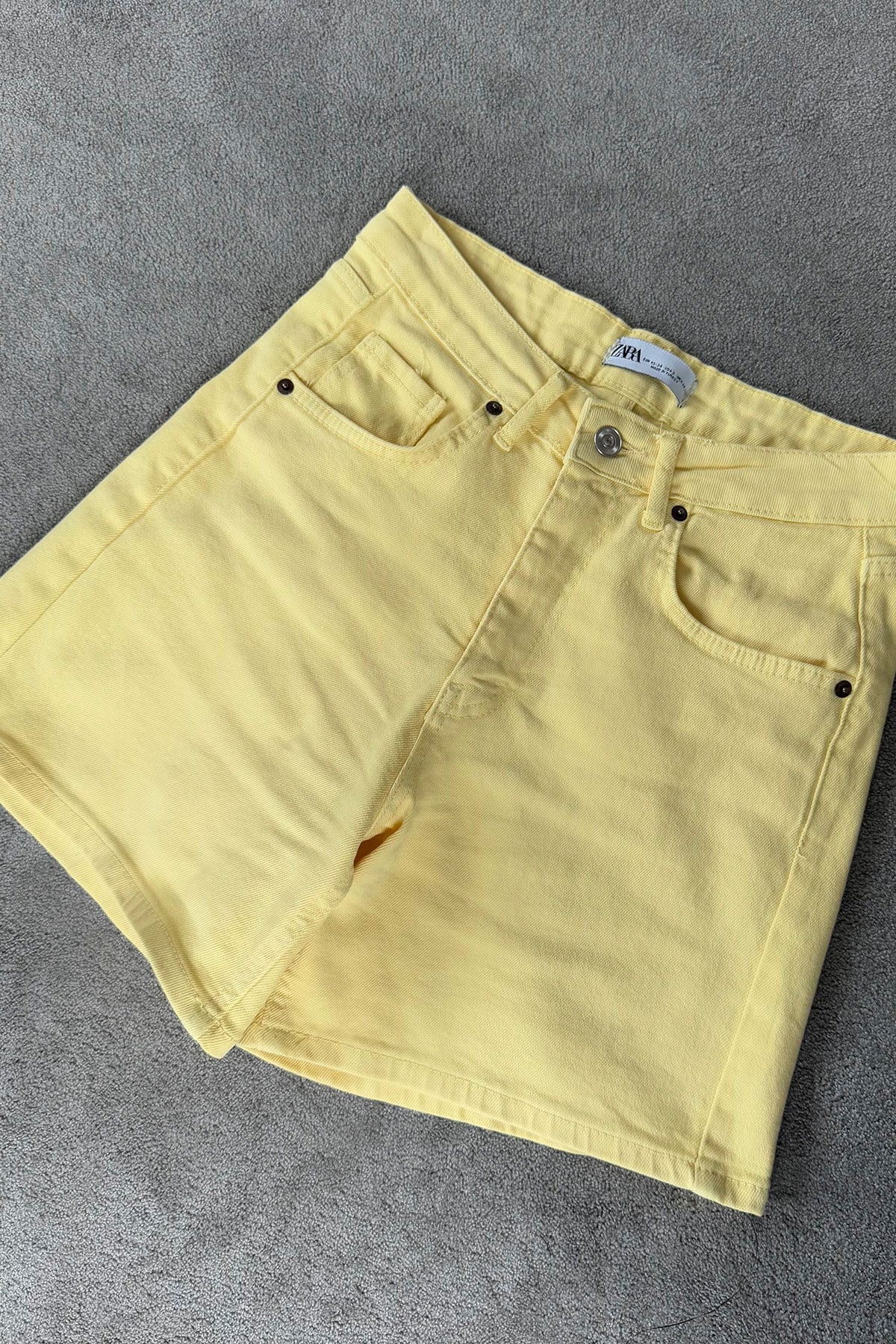 Regular Premium Denim Şort- SARI