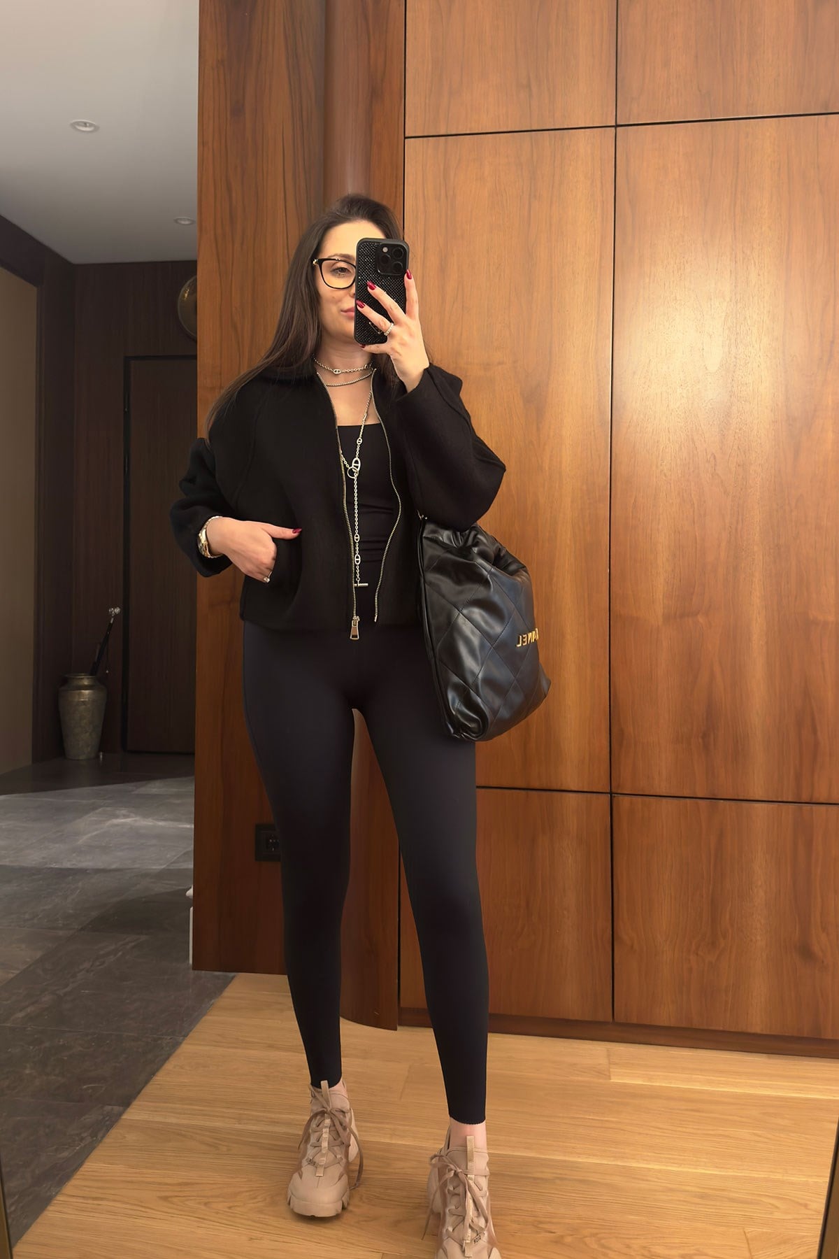 Triko Önü Cepli Premium Bomber Ceket- SİYAH