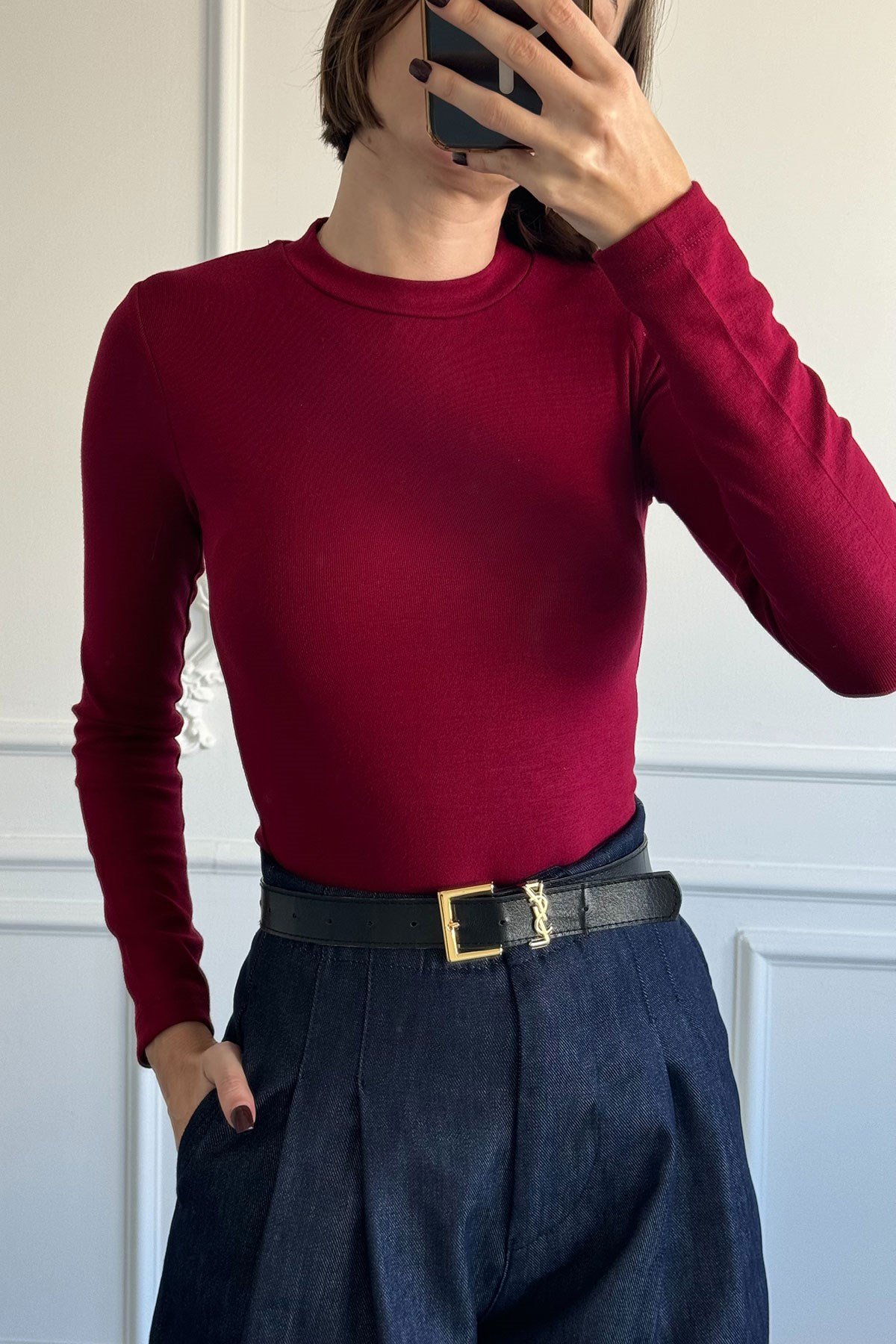 Uzun Kollu Orijinal Body- BORDO