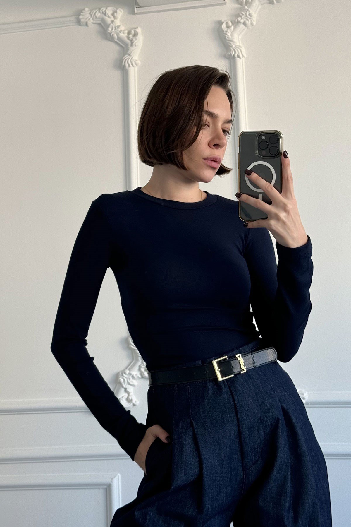 Uzun Kollu Orijinal Body- LACİVERT