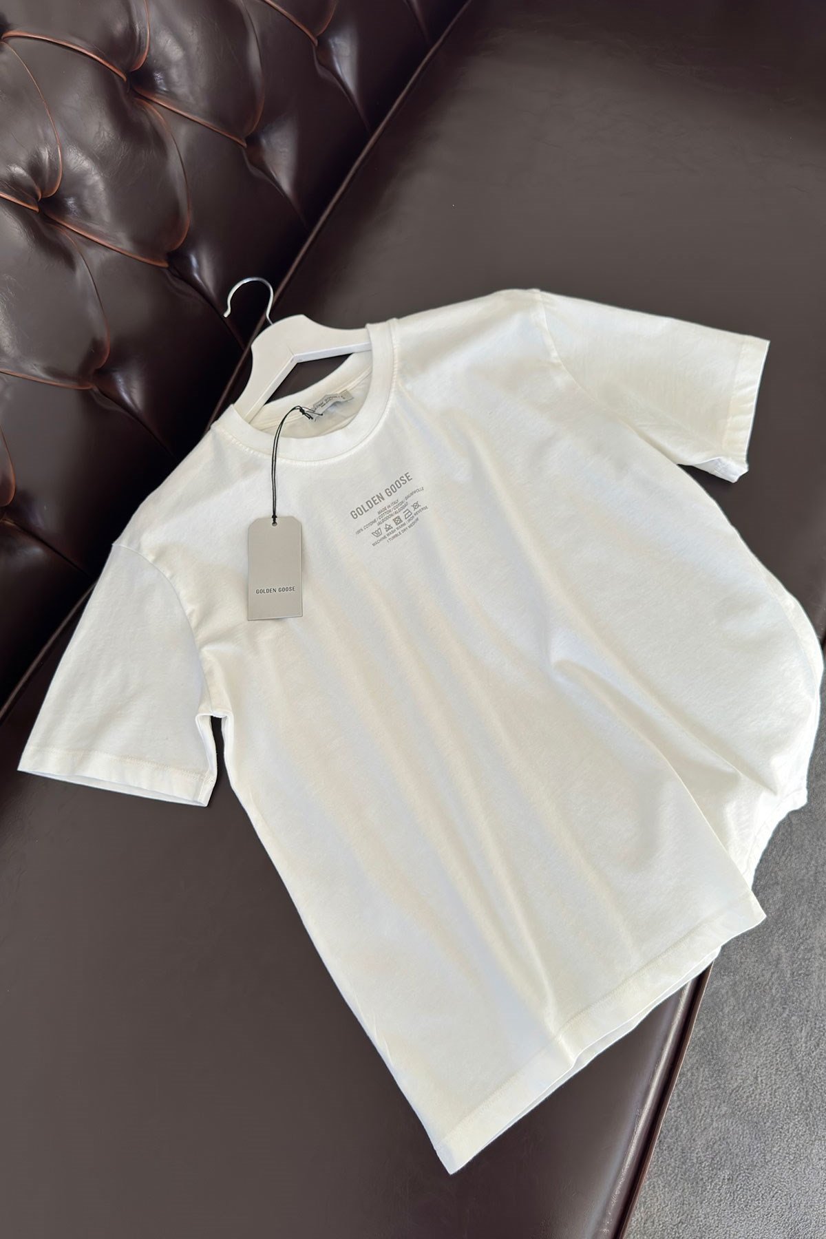 Yazı Baskılı Nakış Detay Tshirt- EKRU