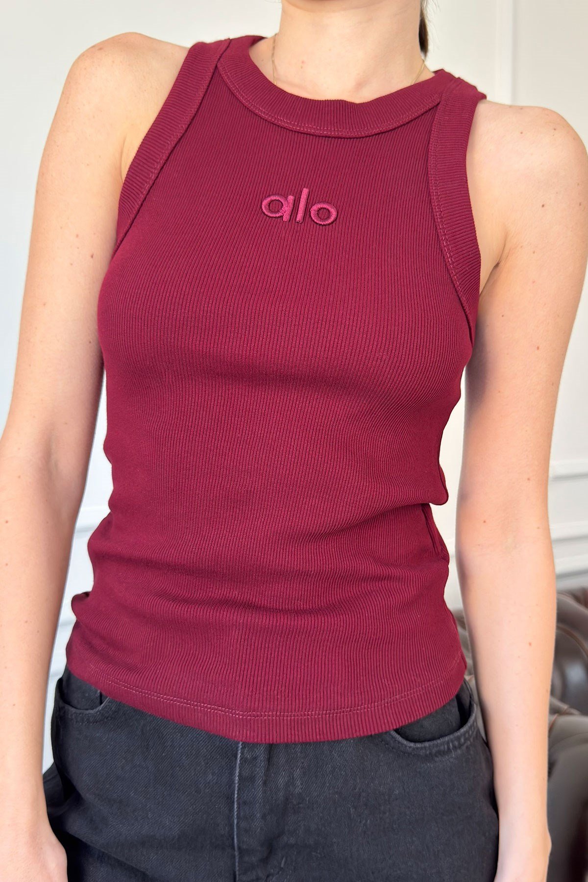 Yazı Nakış Detaylı Fitilli Crop- BORDO