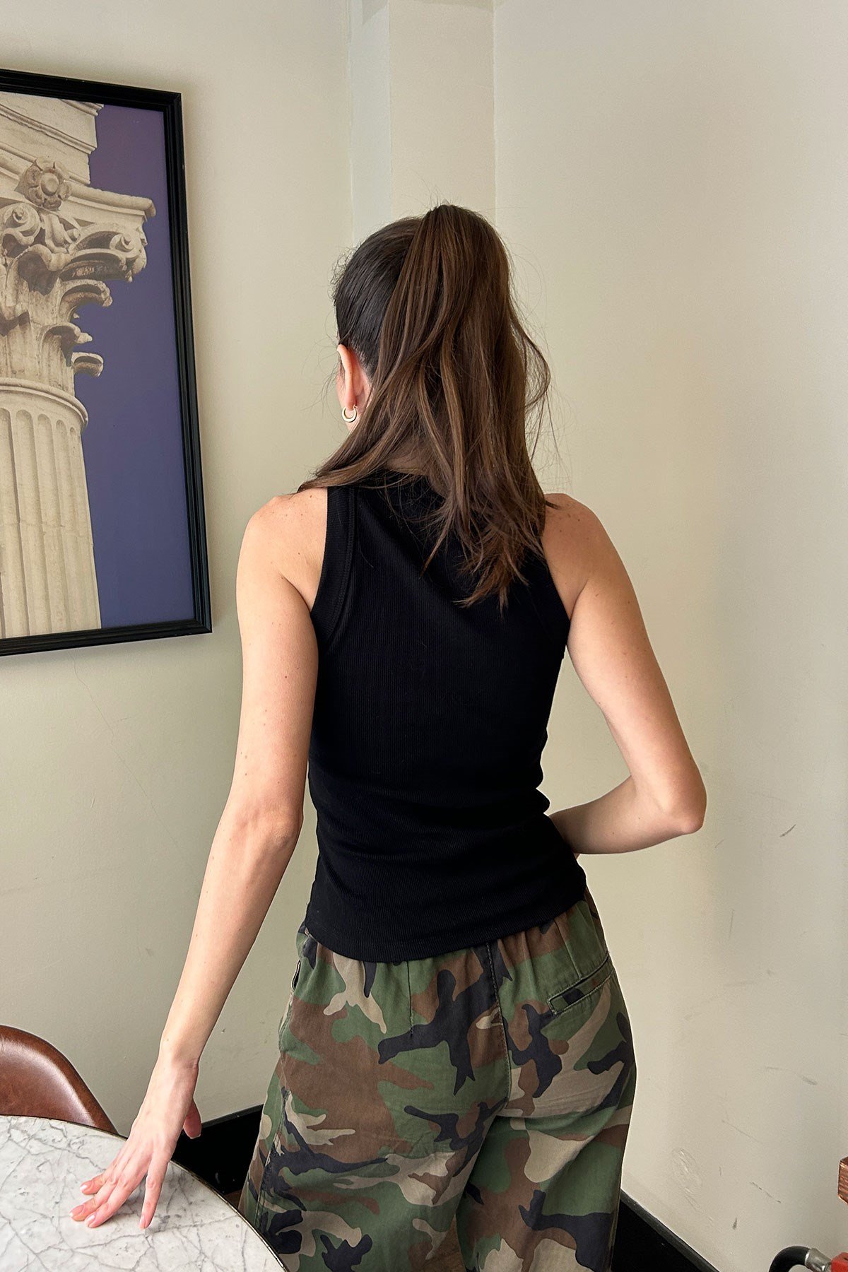 Yazı Nakış Detaylı Fitilli Crop- SİYAH