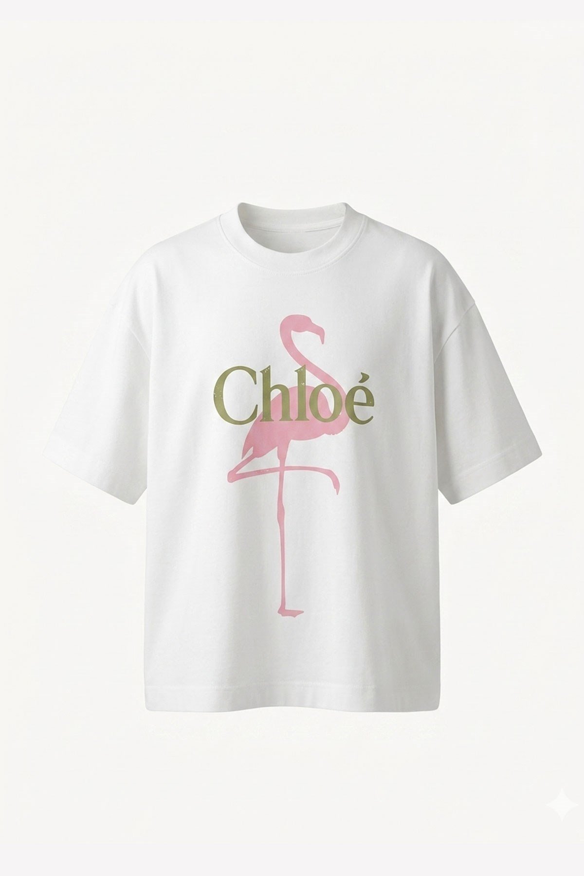 Yeni Sezon Chloe Baskılı Tişört- EKRU