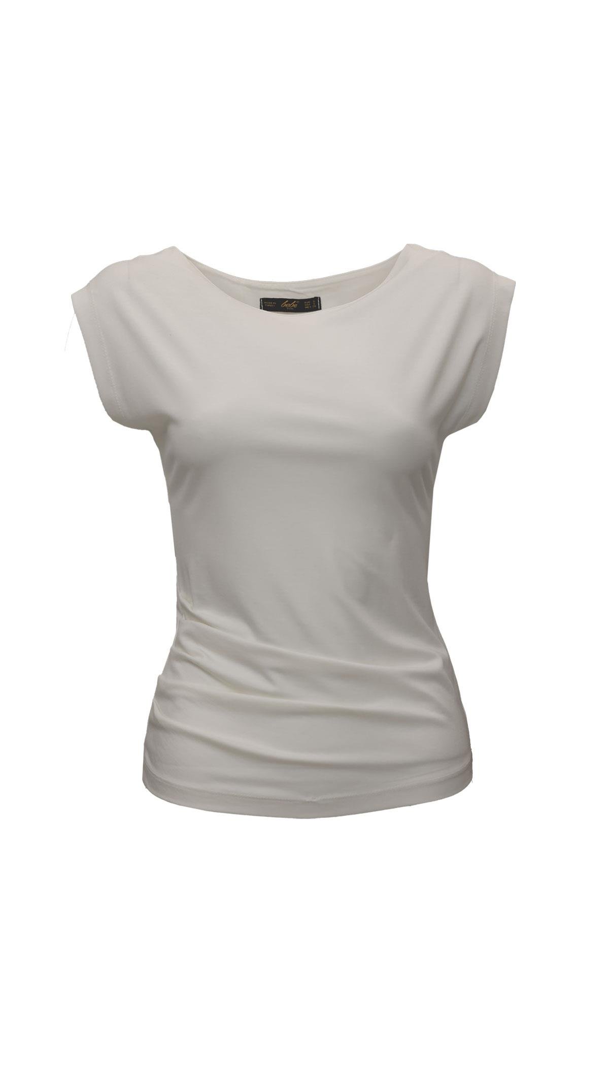 Bel Drape Ekru Modal Bluz