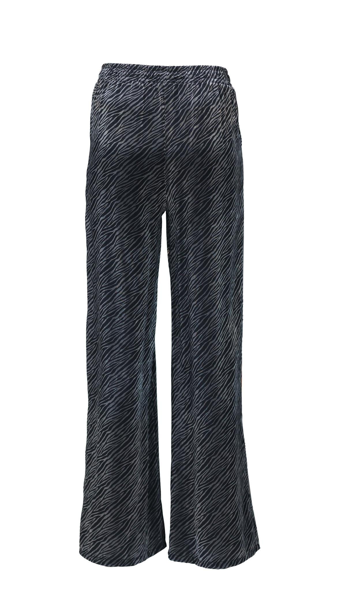 Bel lastikli Zebra Desen Saten Pantolon