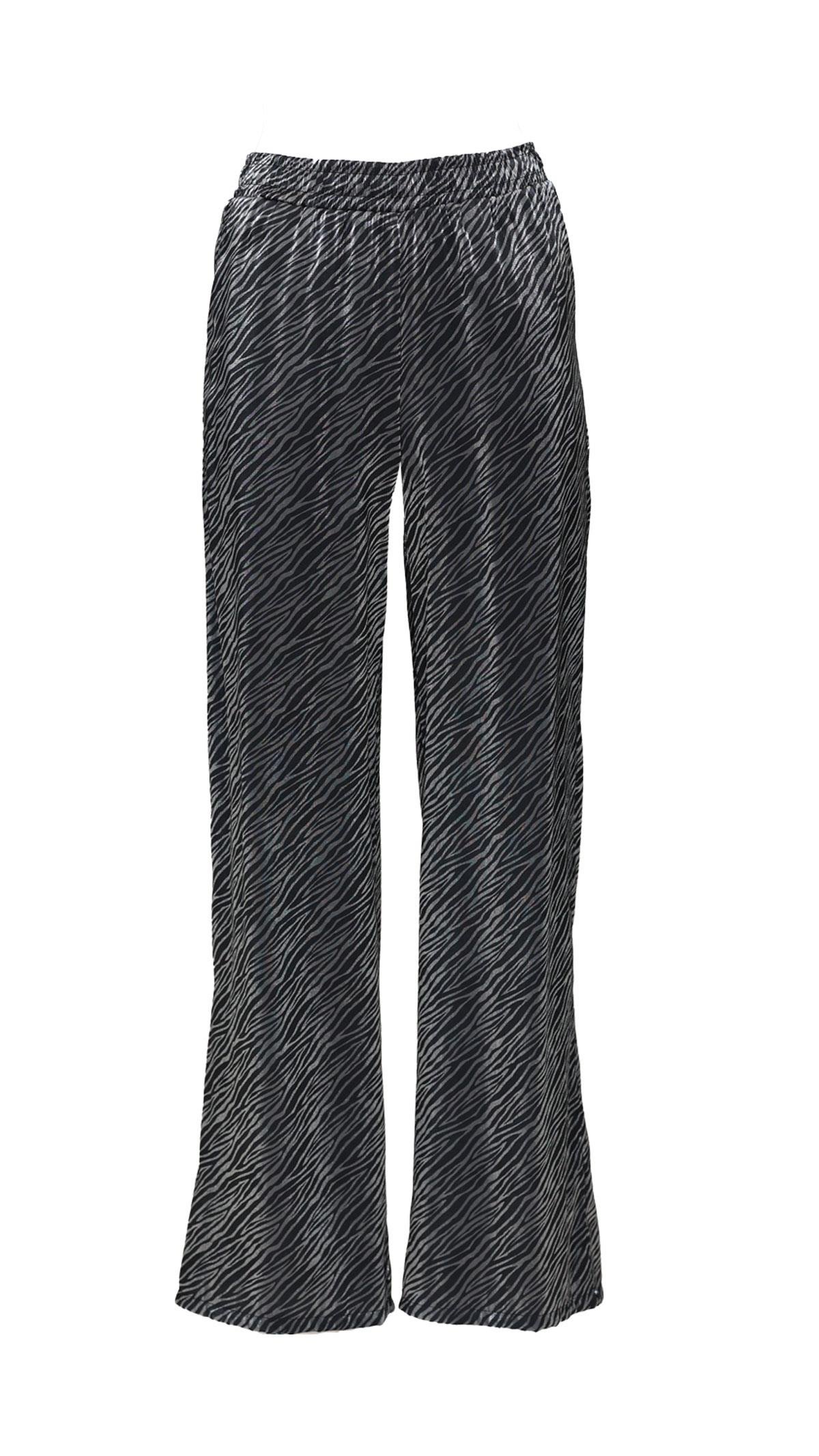 Bel lastikli Zebra Desen Saten Pantolon