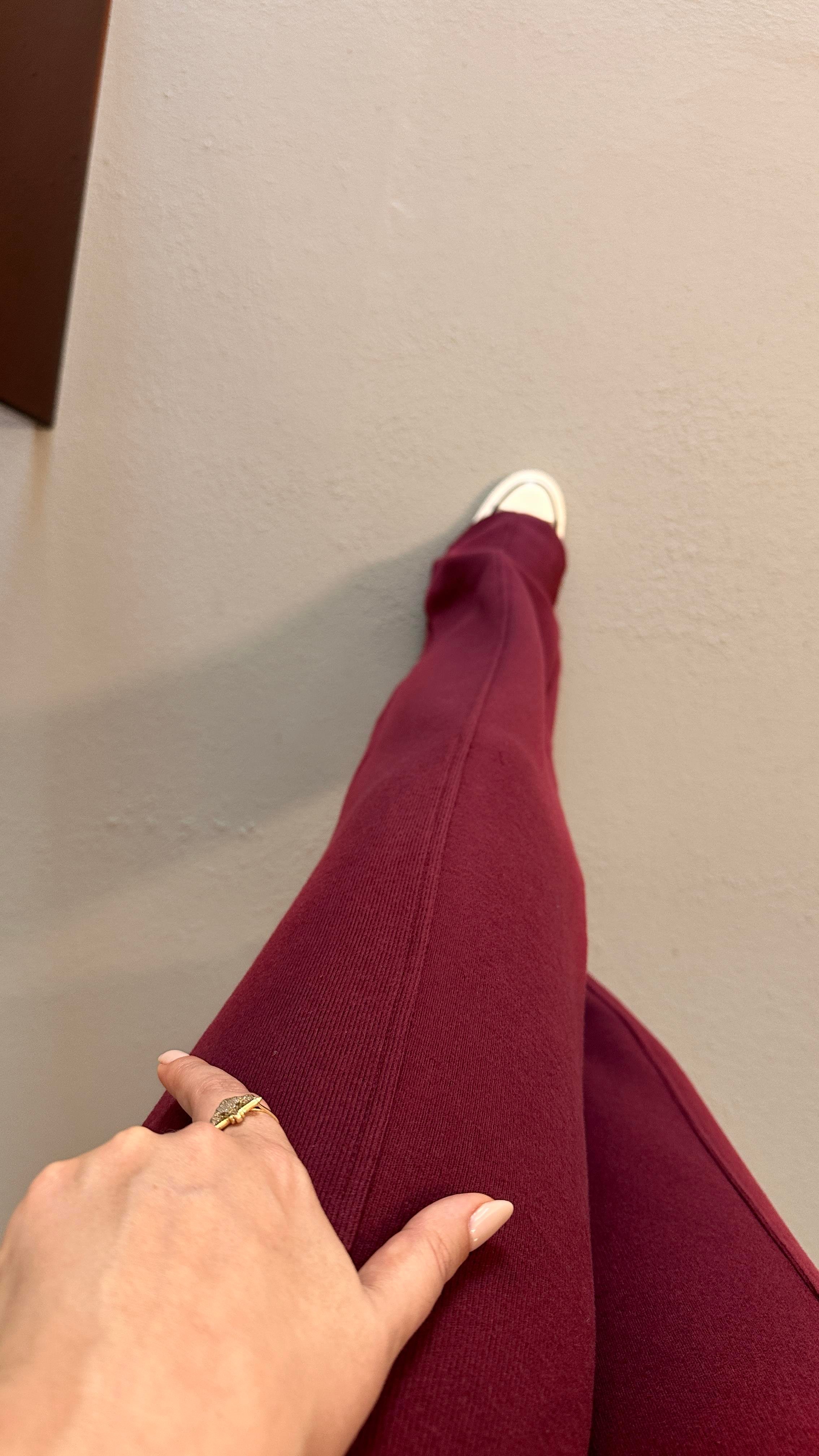 Beli Lastikli Bordo Fitilli Yumoş Pantolon