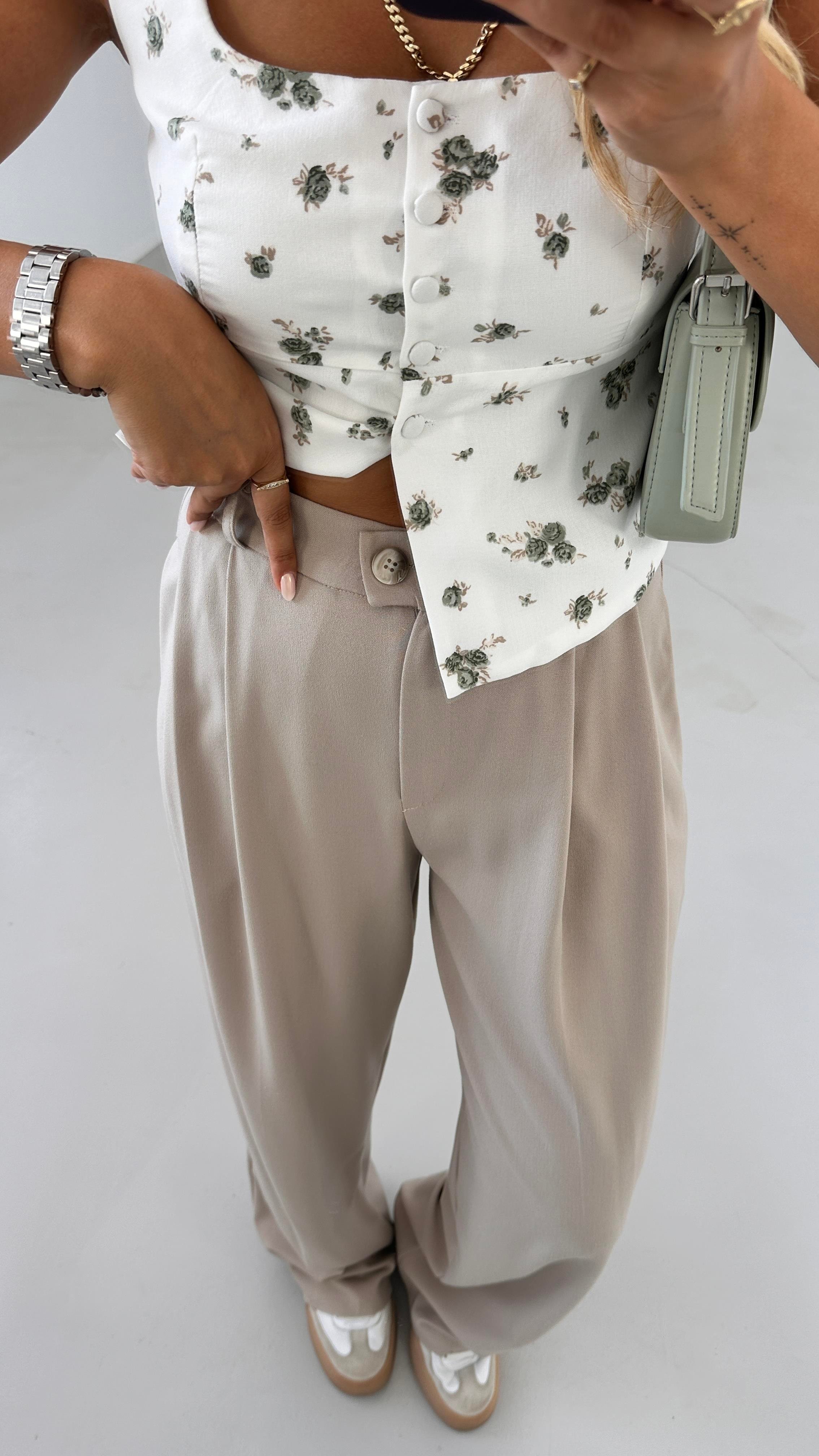 Beli Lastikli Maskülen Vizon Pantolon