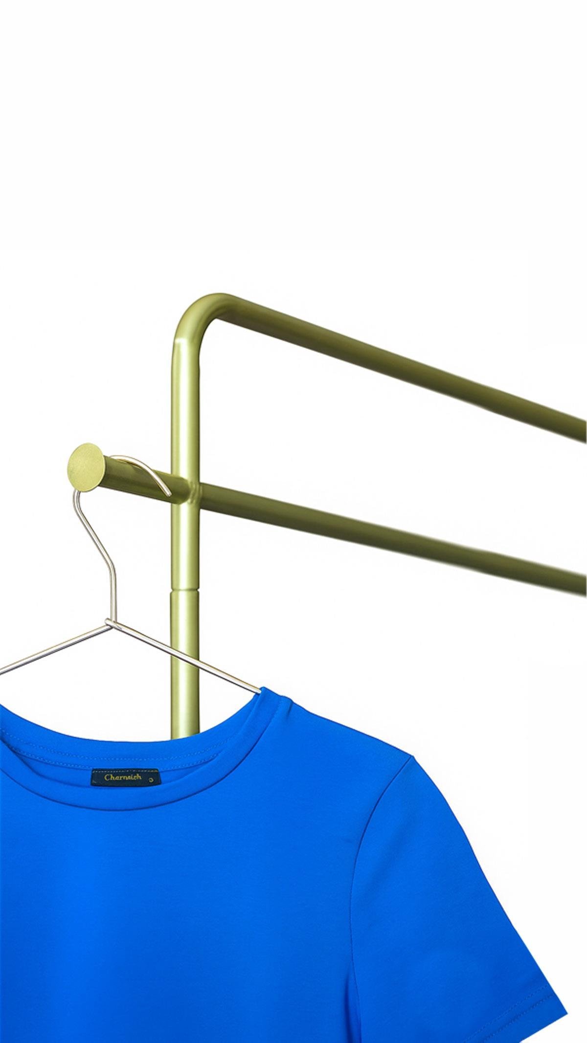 Bisiklet Yaka Likralı Fit Saks Tshirt