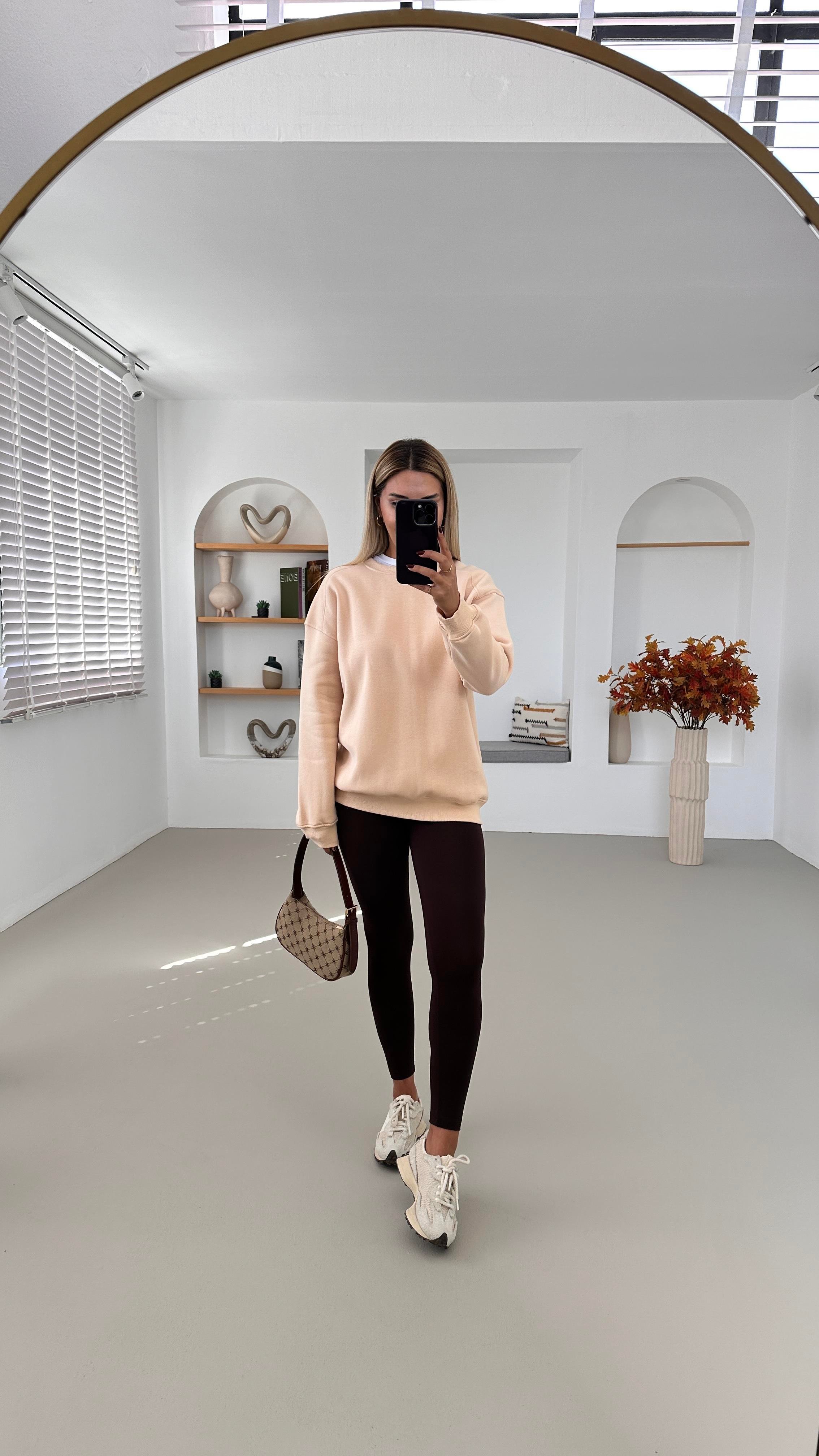 Bisiklet Yaka Şardonlu Vanilya Sweatshirt