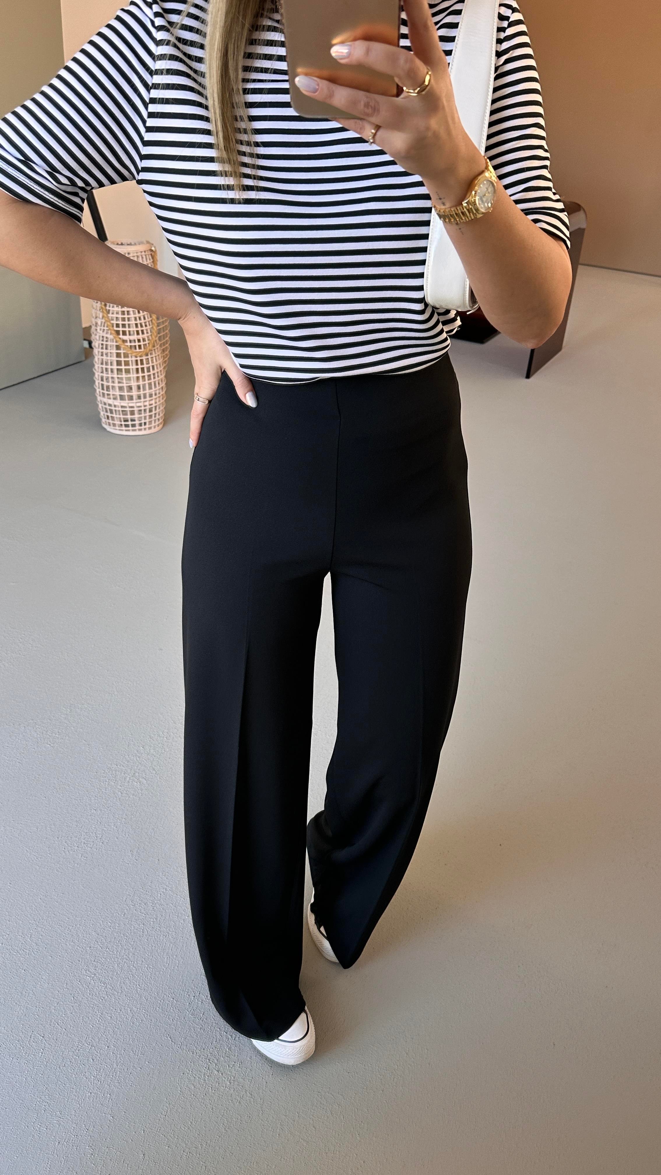 Comfortlux Likralı Siyah Bol Pantolon