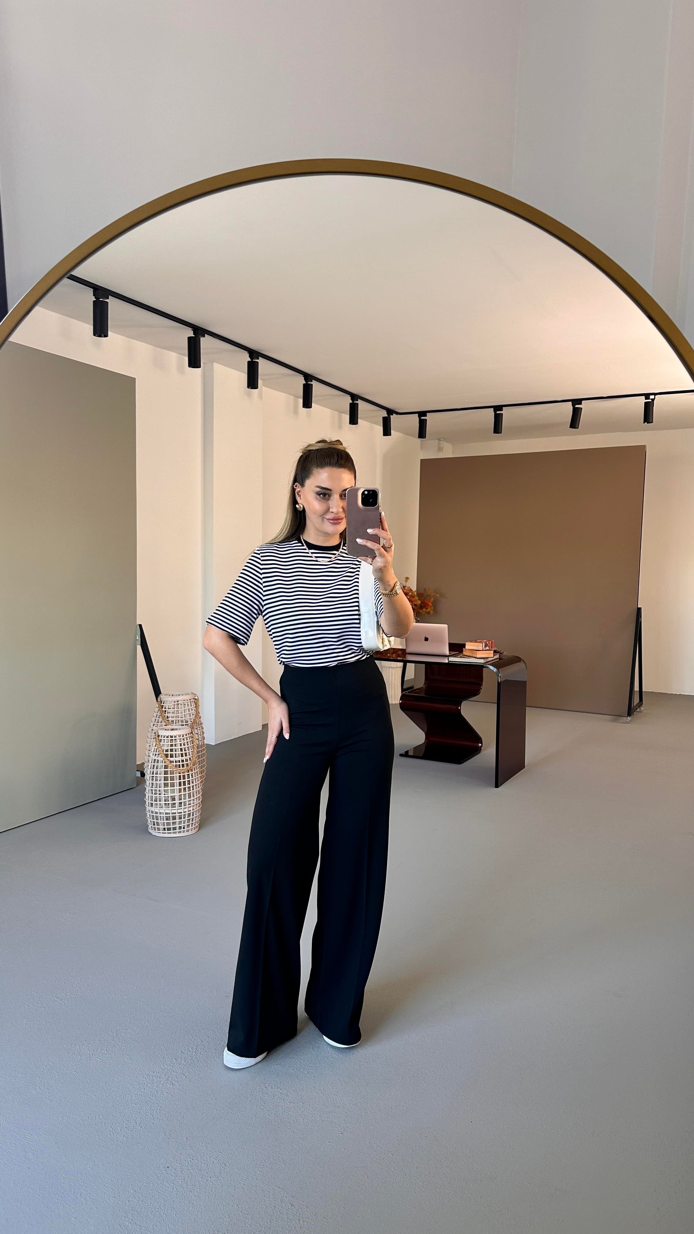 Comfortlux Likralı Siyah Bol Pantolon