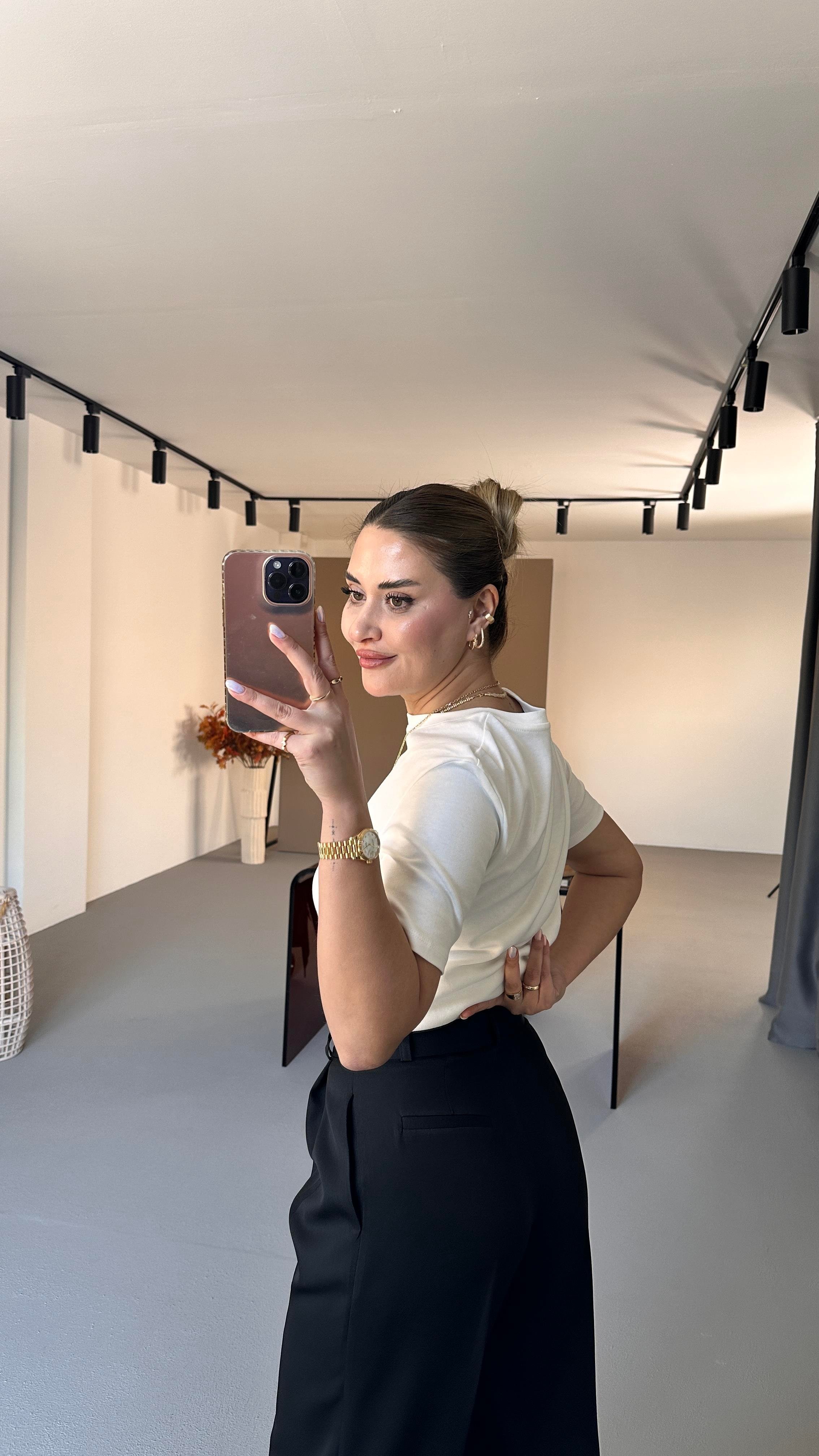 Lacivert Blazer Ceket Piliseli Palazzo Pantolon Takım