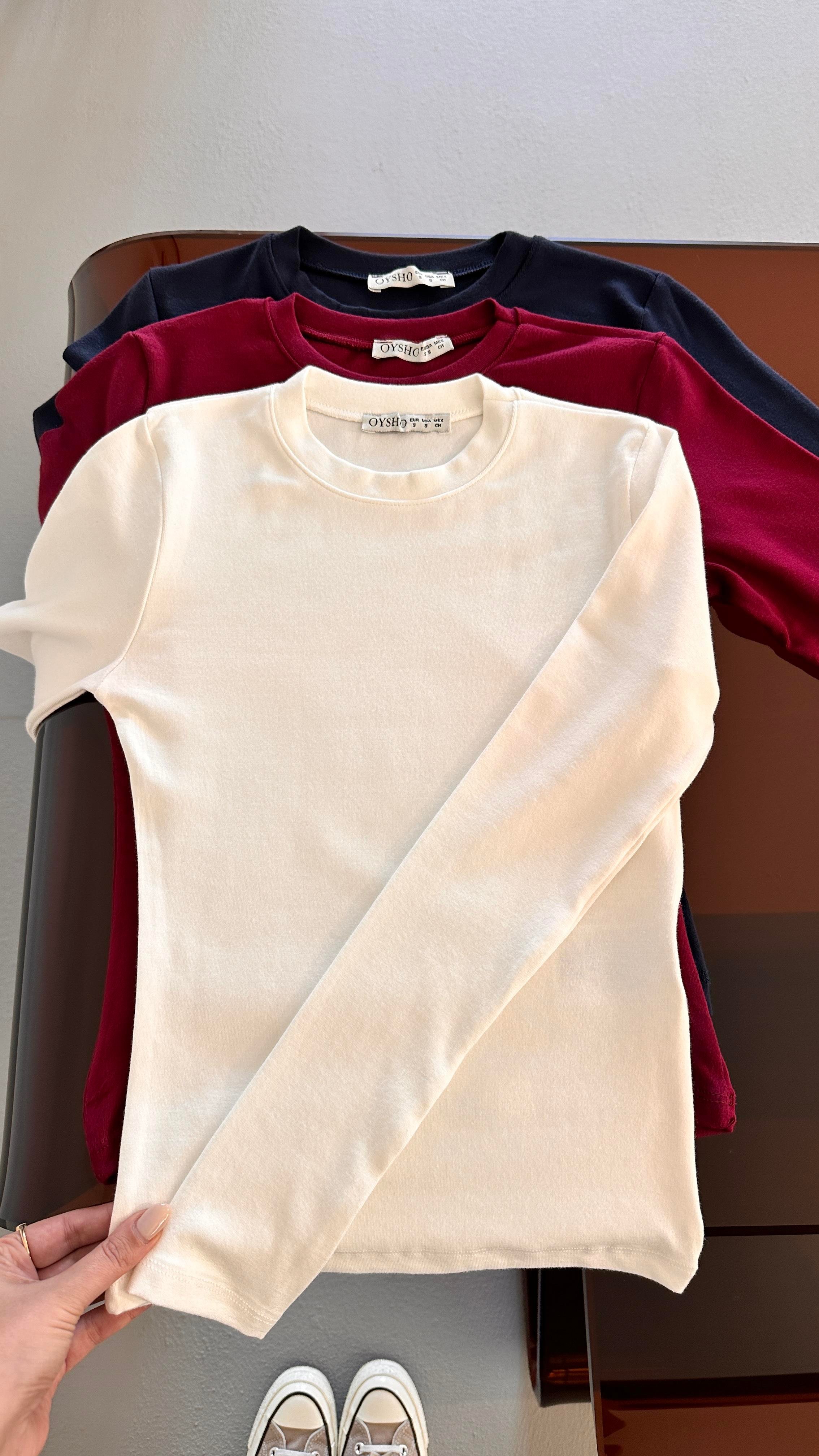 Premium Seri Bisiklet Yaka Bordo Pamuklu Basic