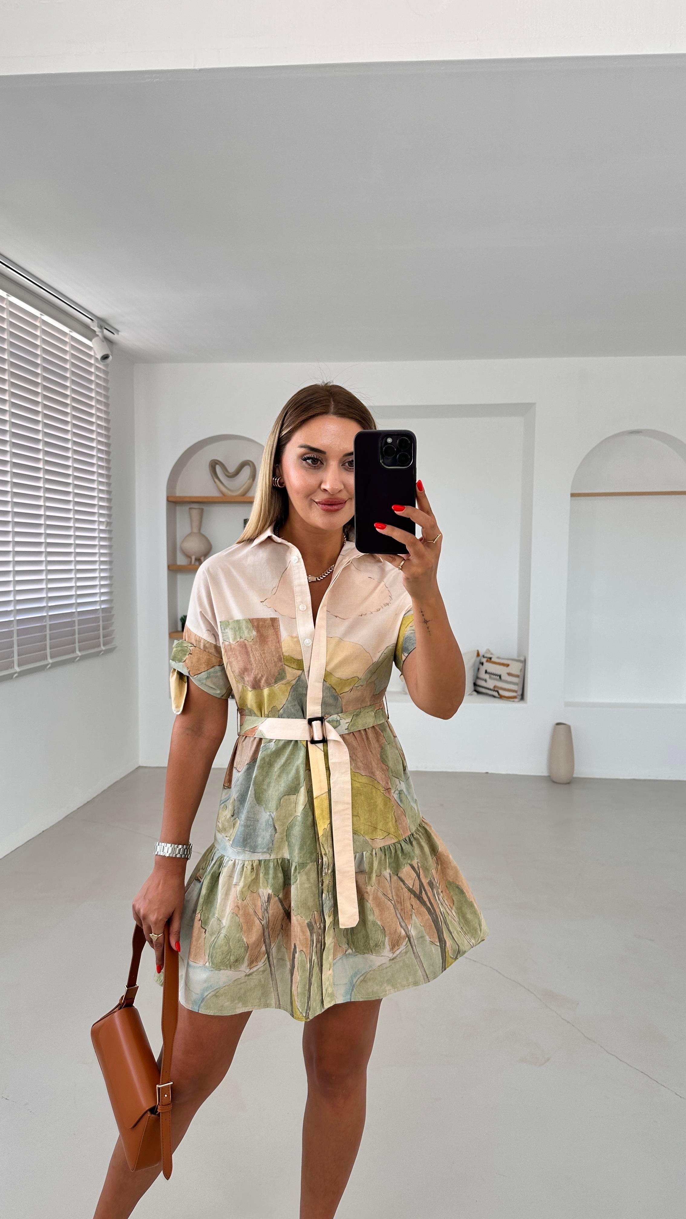 Premium Seri Desenli Poplin Elbise