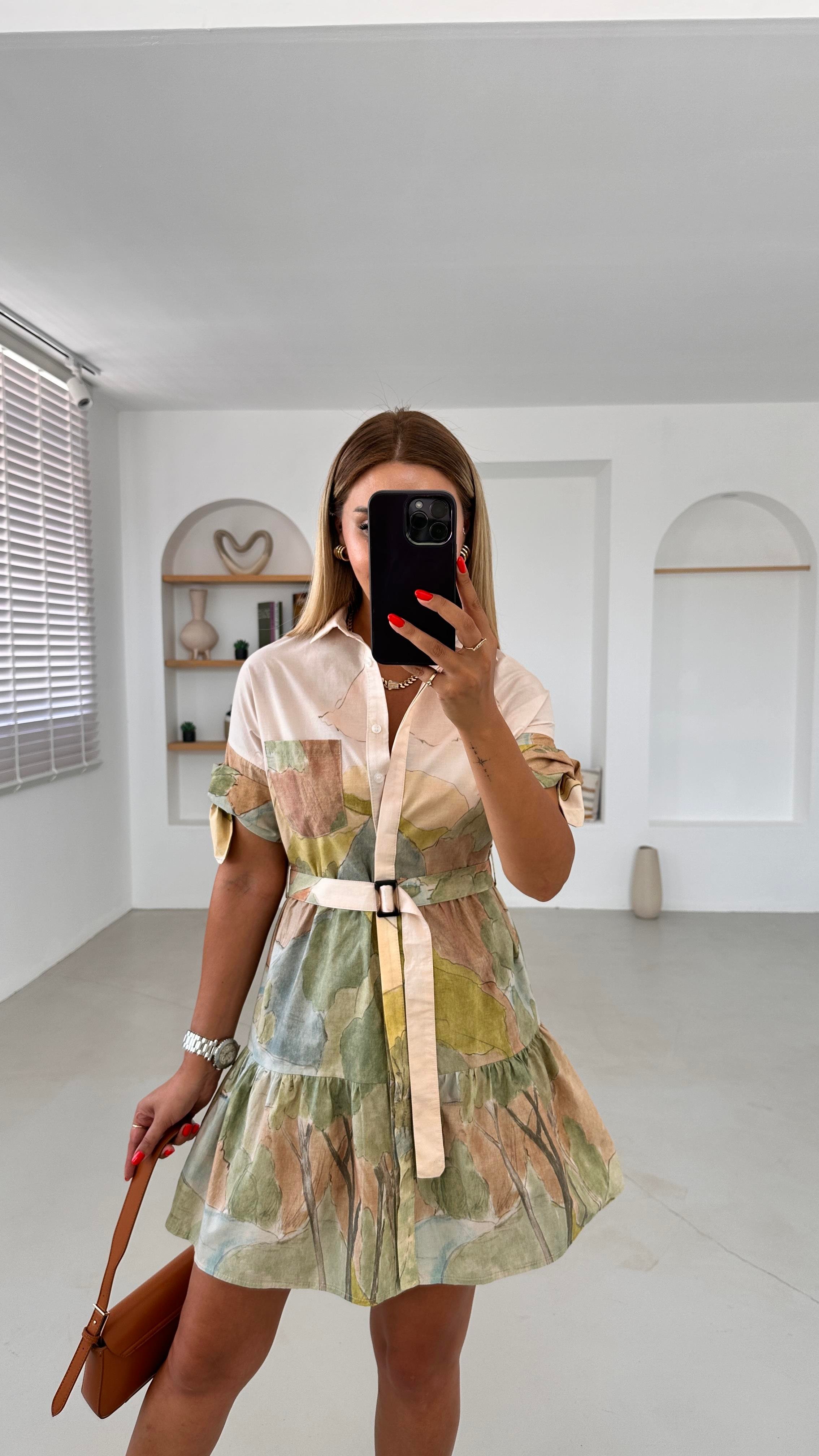 Premium Seri Desenli Poplin Elbise