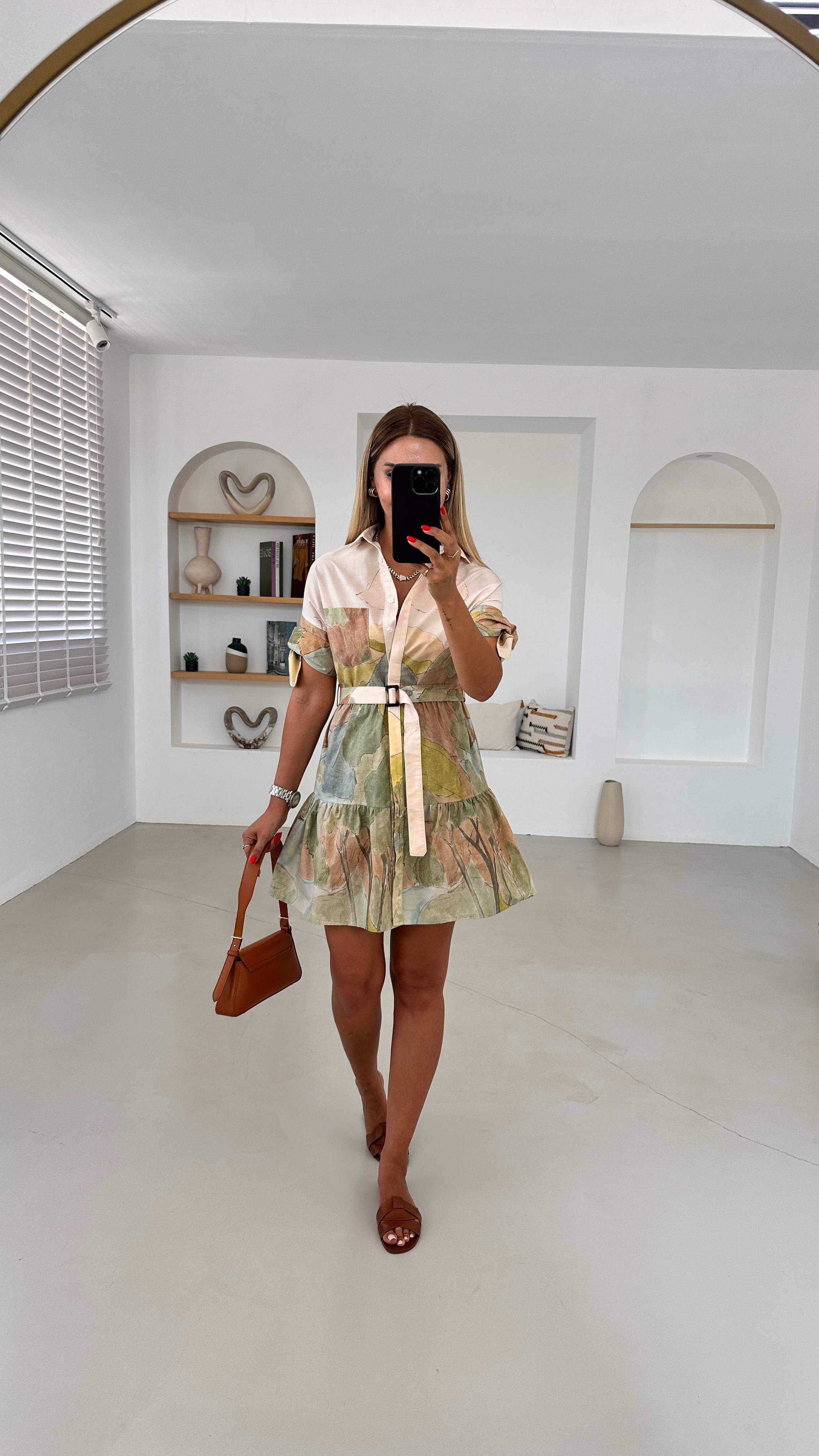 Premium Seri Desenli Poplin Elbise