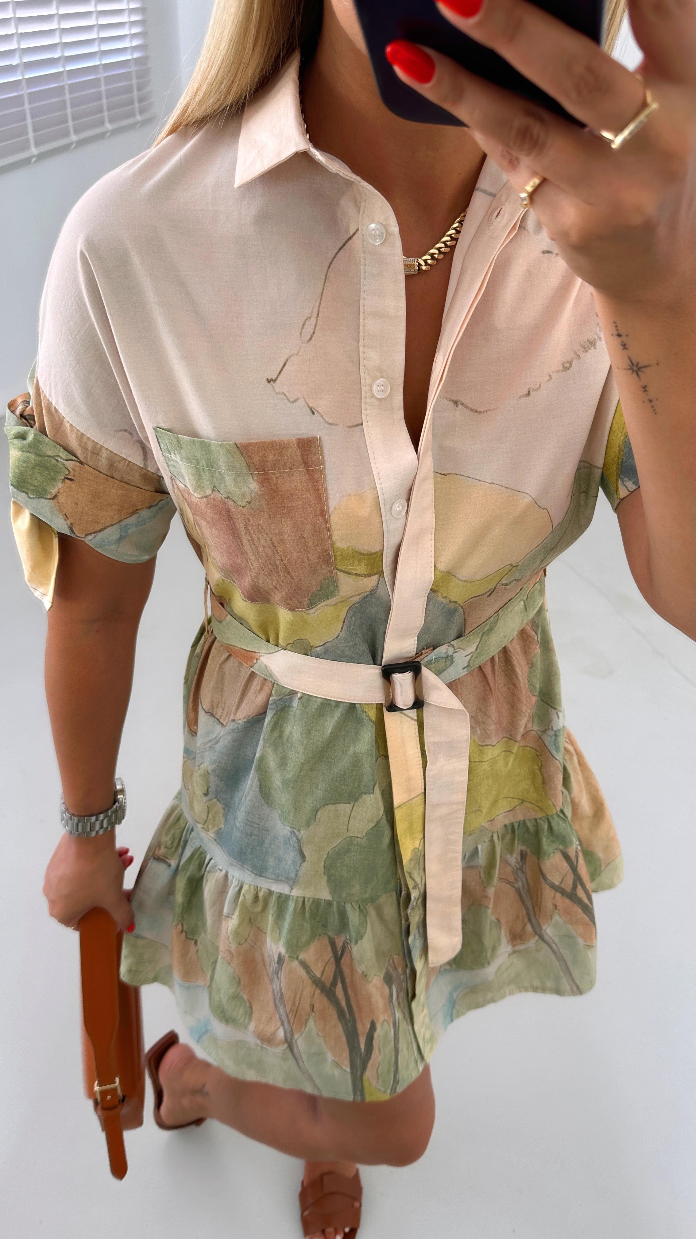 Premium Seri Desenli Poplin Elbise