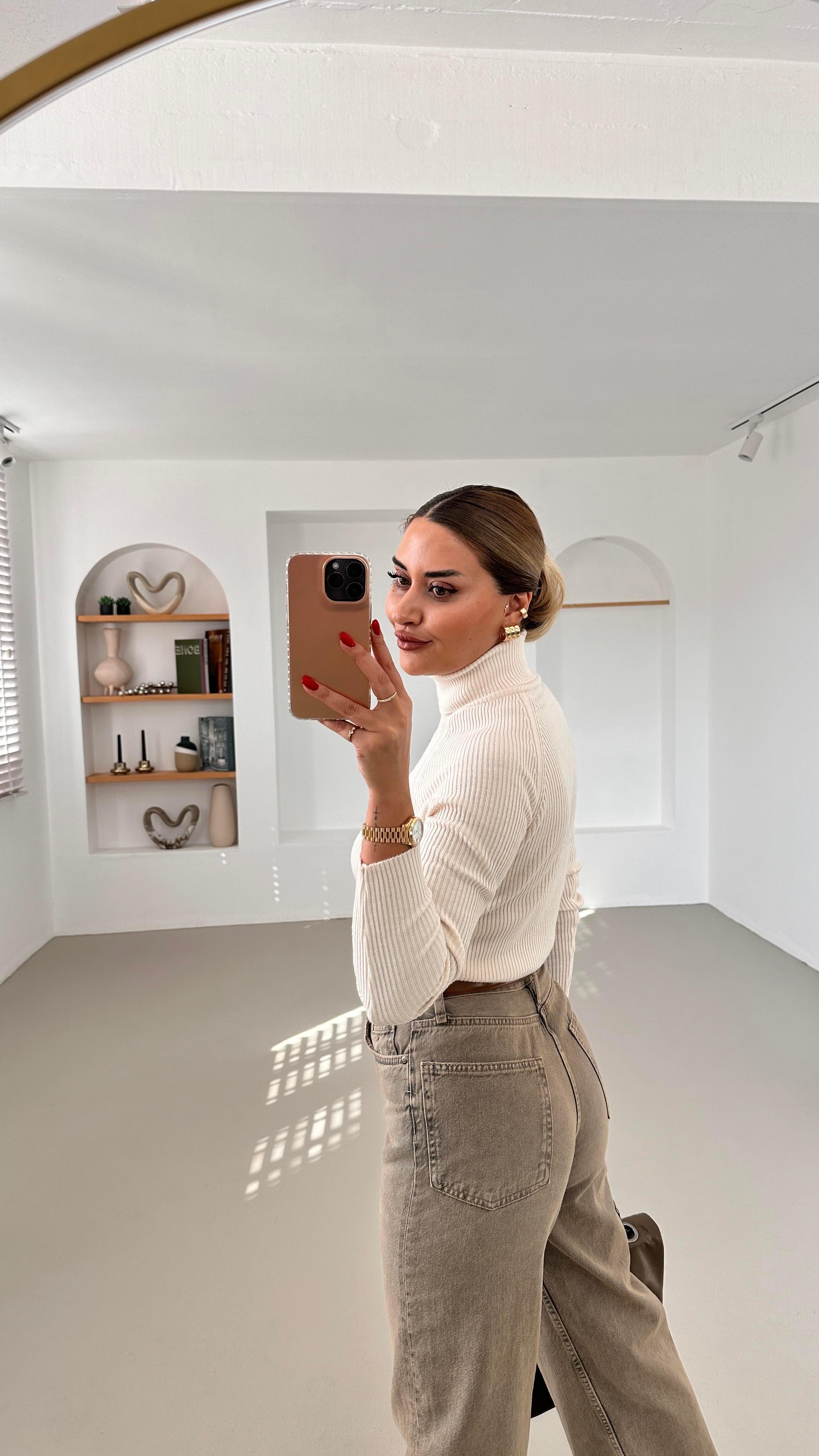 Premium Seri Eskitme Yıkamalı Wide Leg Jean