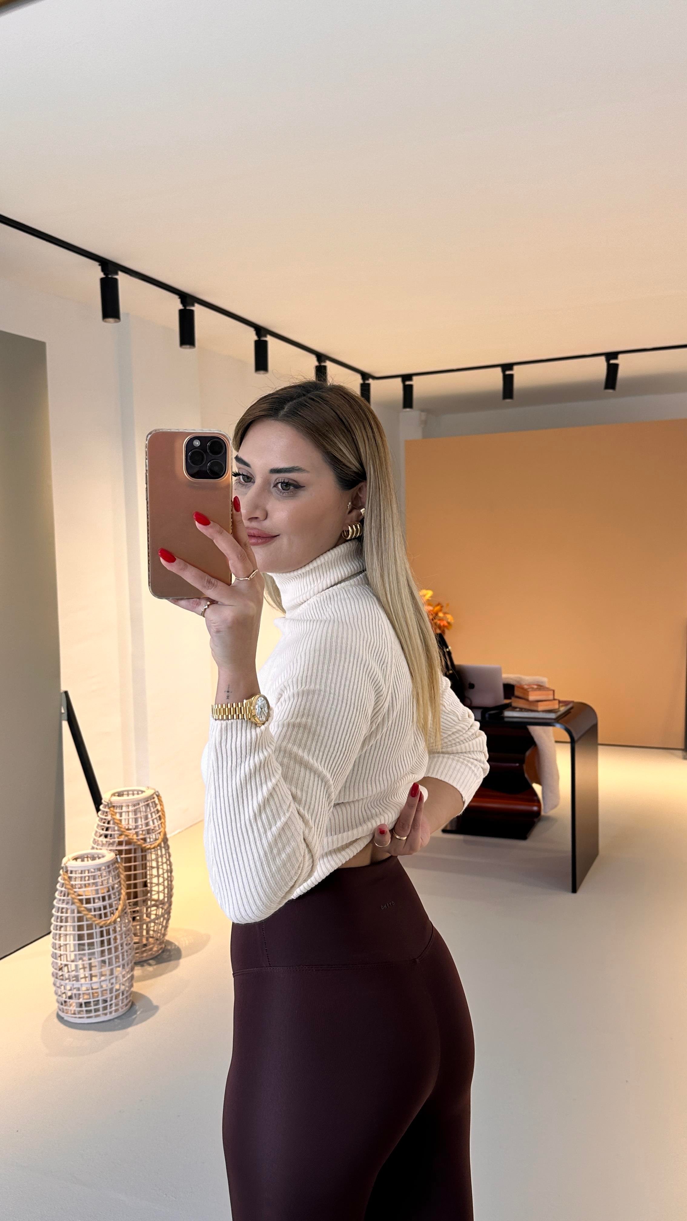 Premium Seri İçi Şardonlu Korse Etkili Kahve Tayt