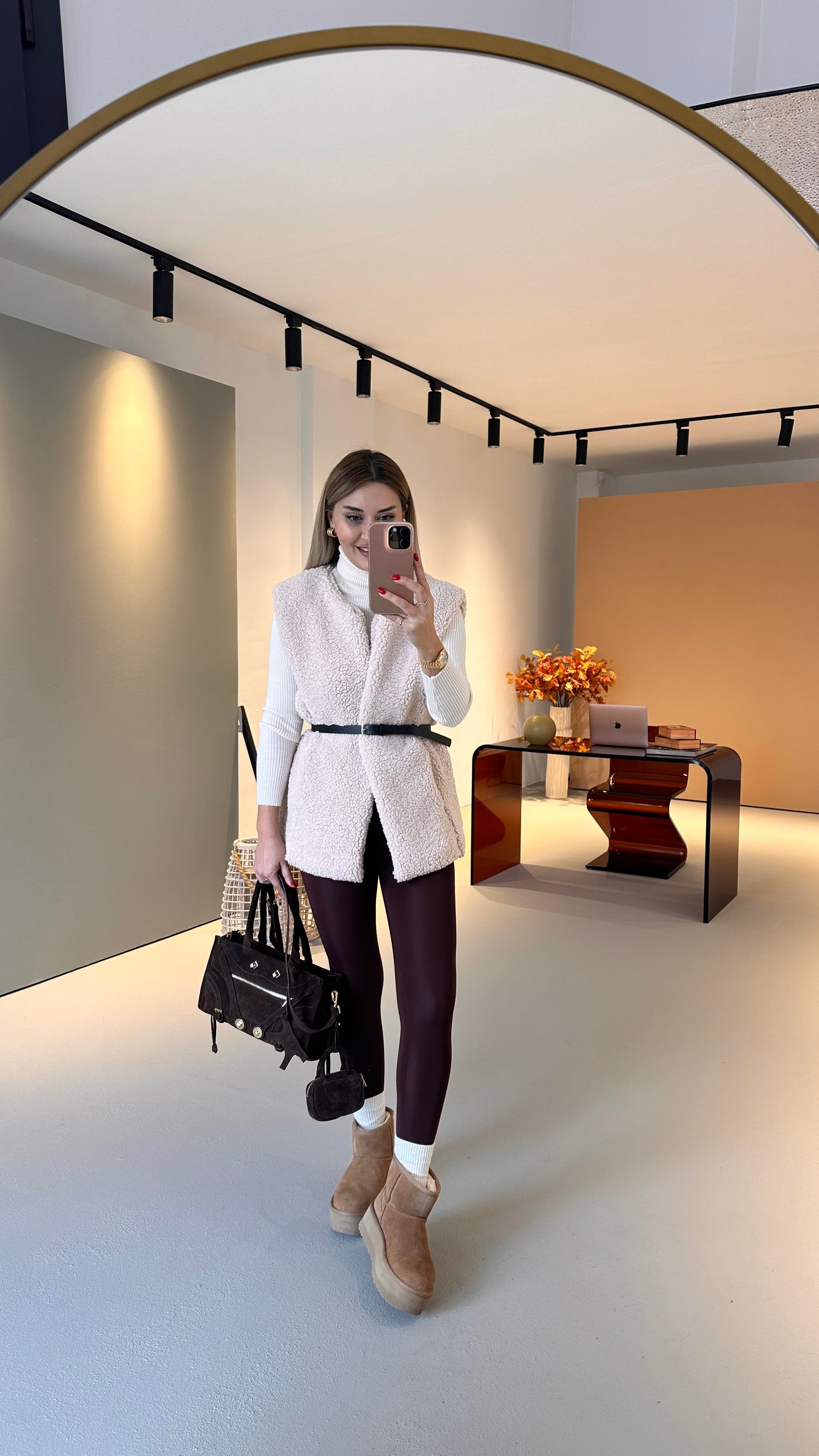 Premium Seri İçi Şardonlu Korse Etkili Kahve Tayt