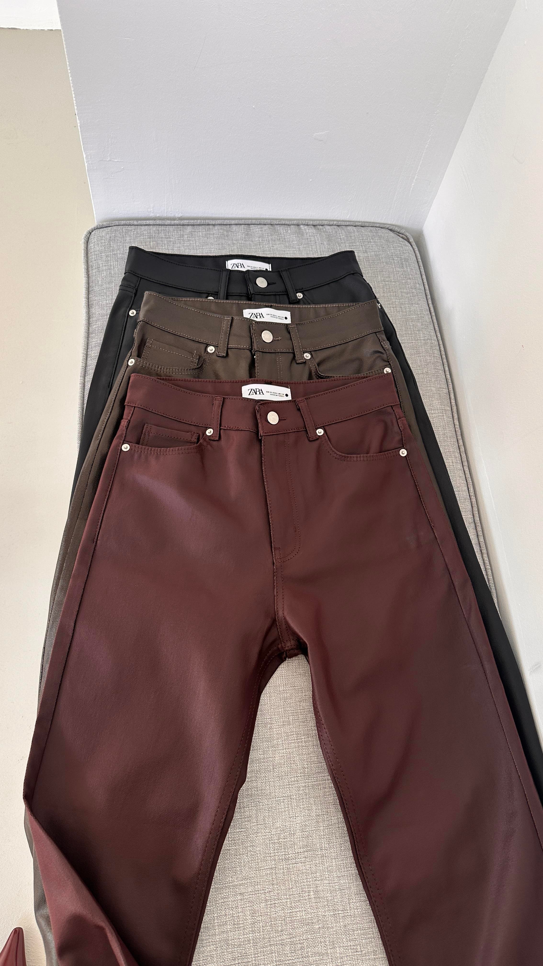 Premium Seri Kesik Paça Bordo Mumlu Pantolon