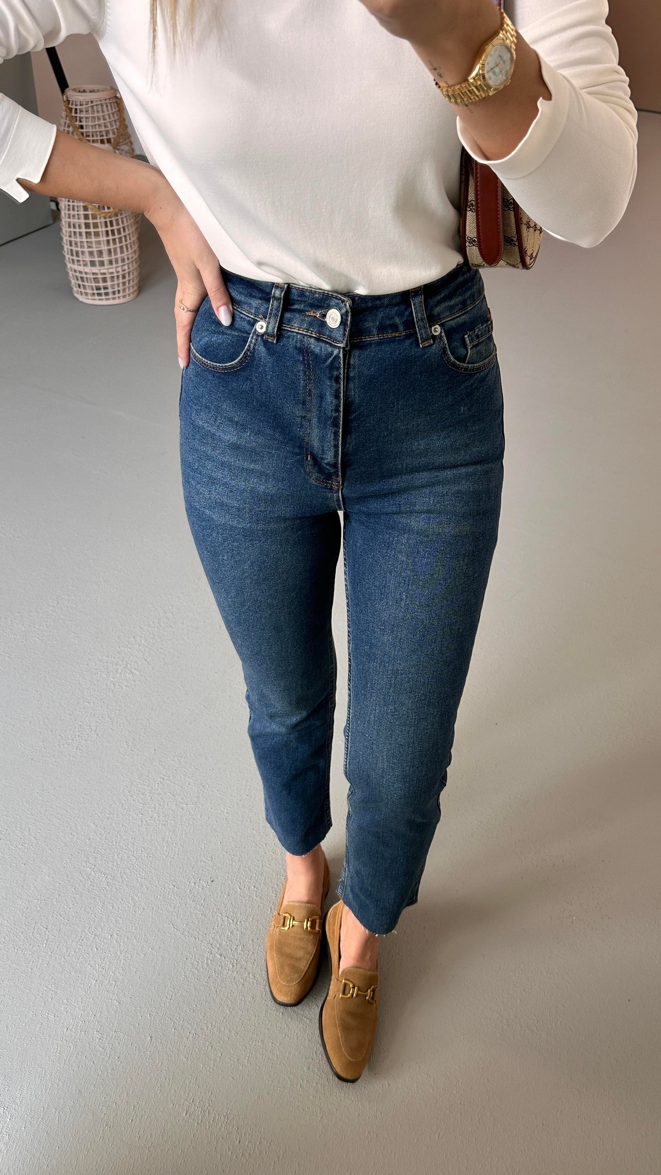Premium Seri Kesik Paça Vintage Boyfit Jean