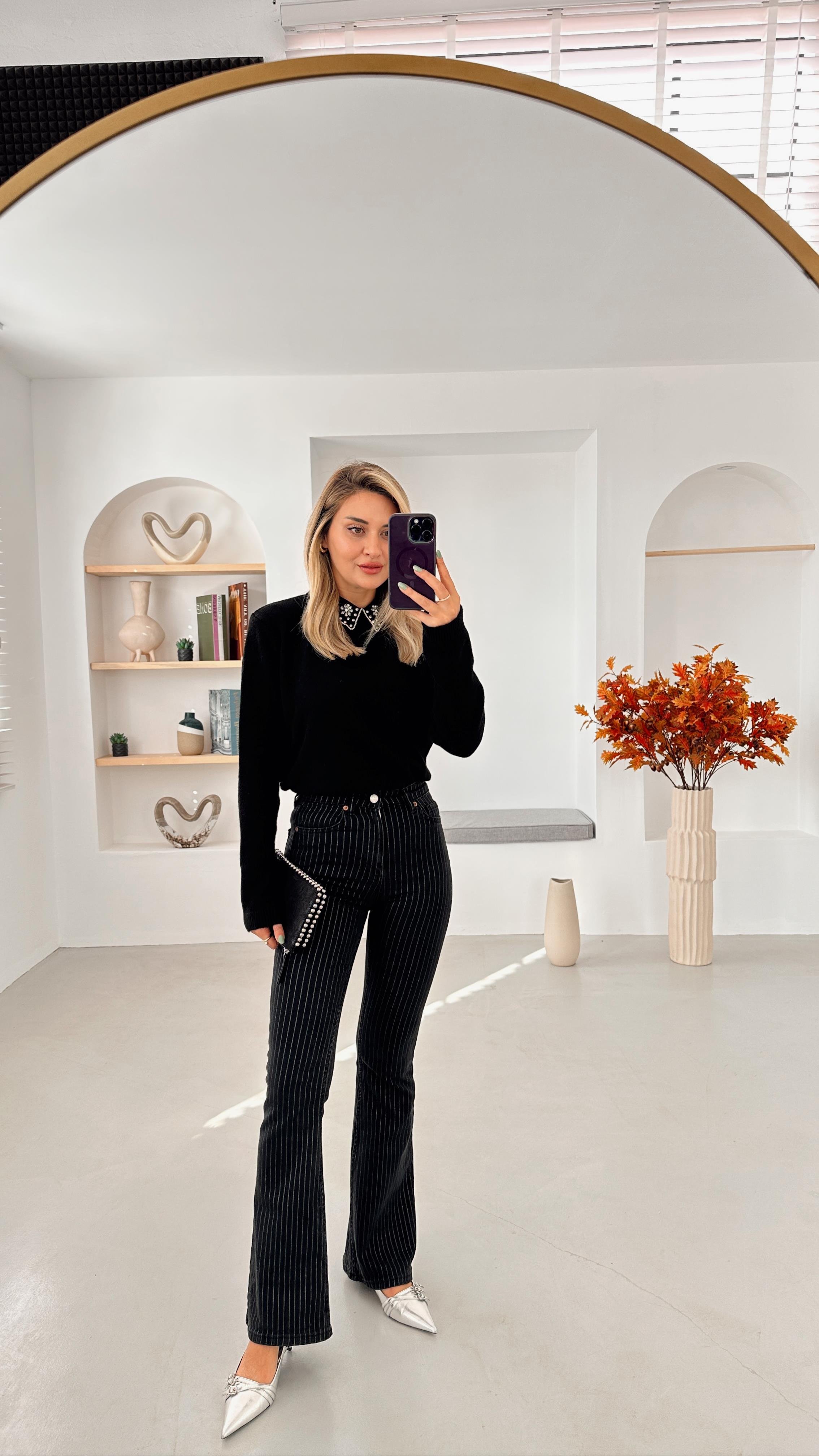 Premium Seri Sim Şeritli Füme İspanyol Jean