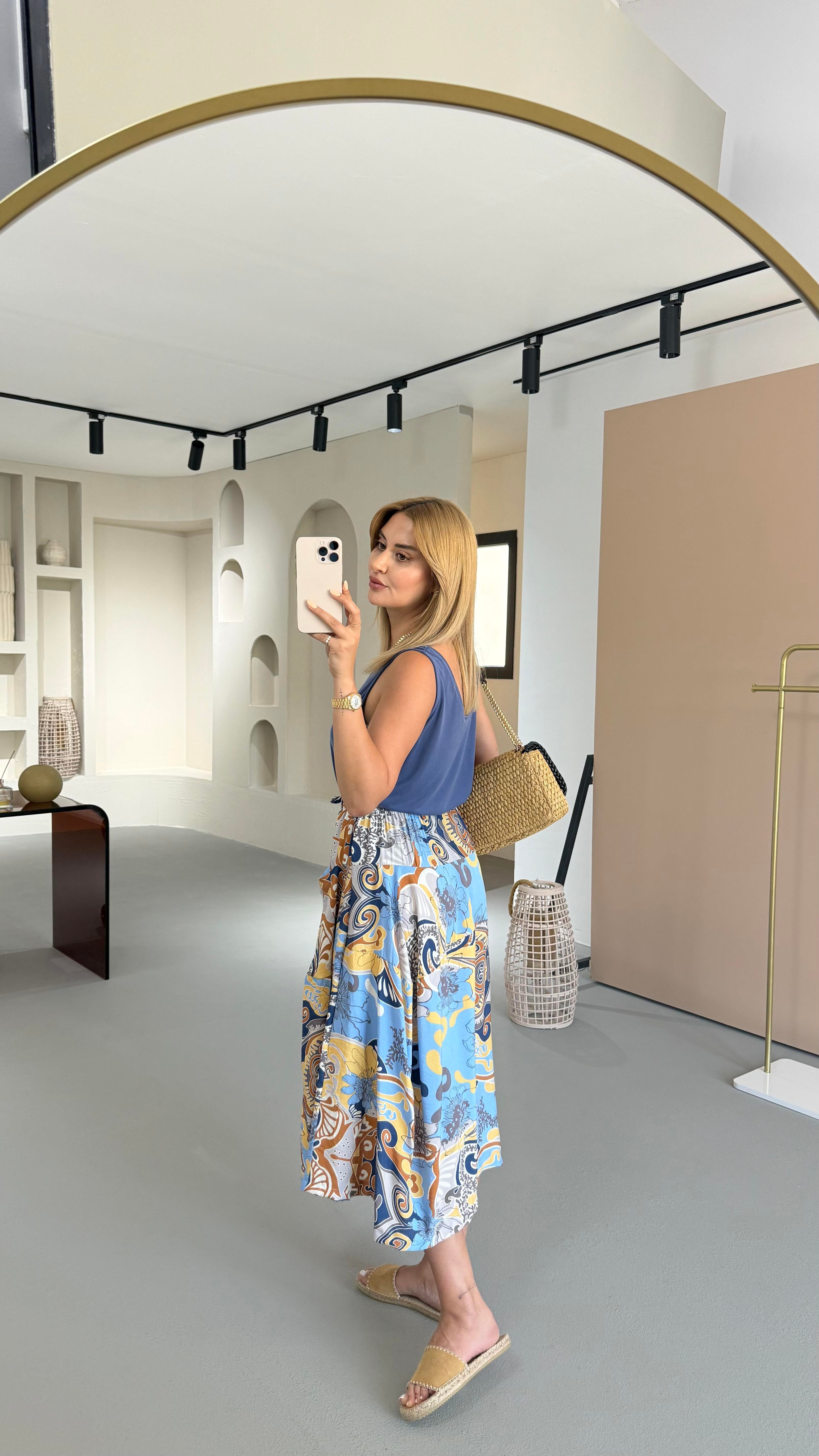 Şal Desen Bohem Şalvar Pantolon