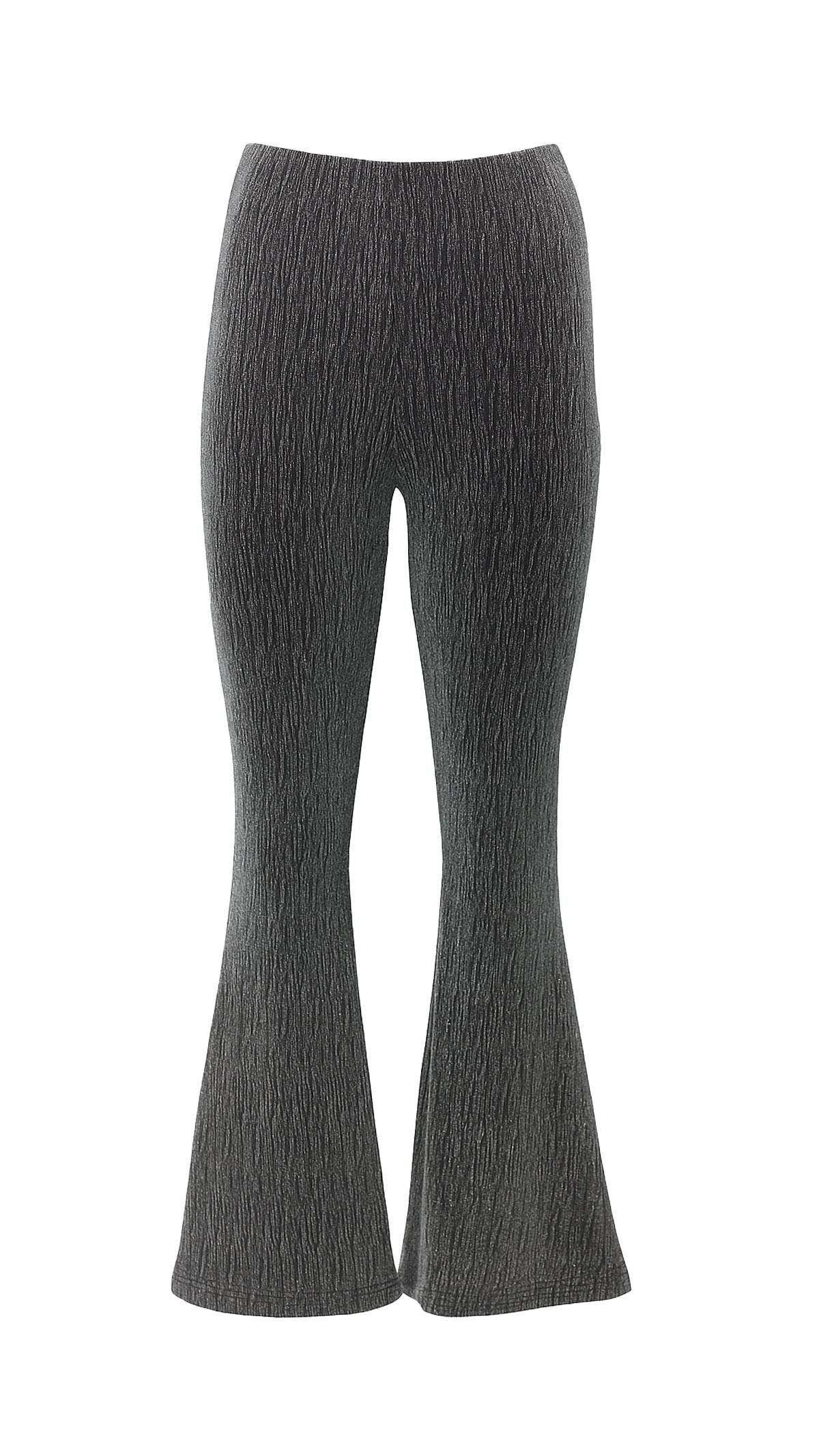 Silver Taş Detay İspanyol Paça Simli Pantolon